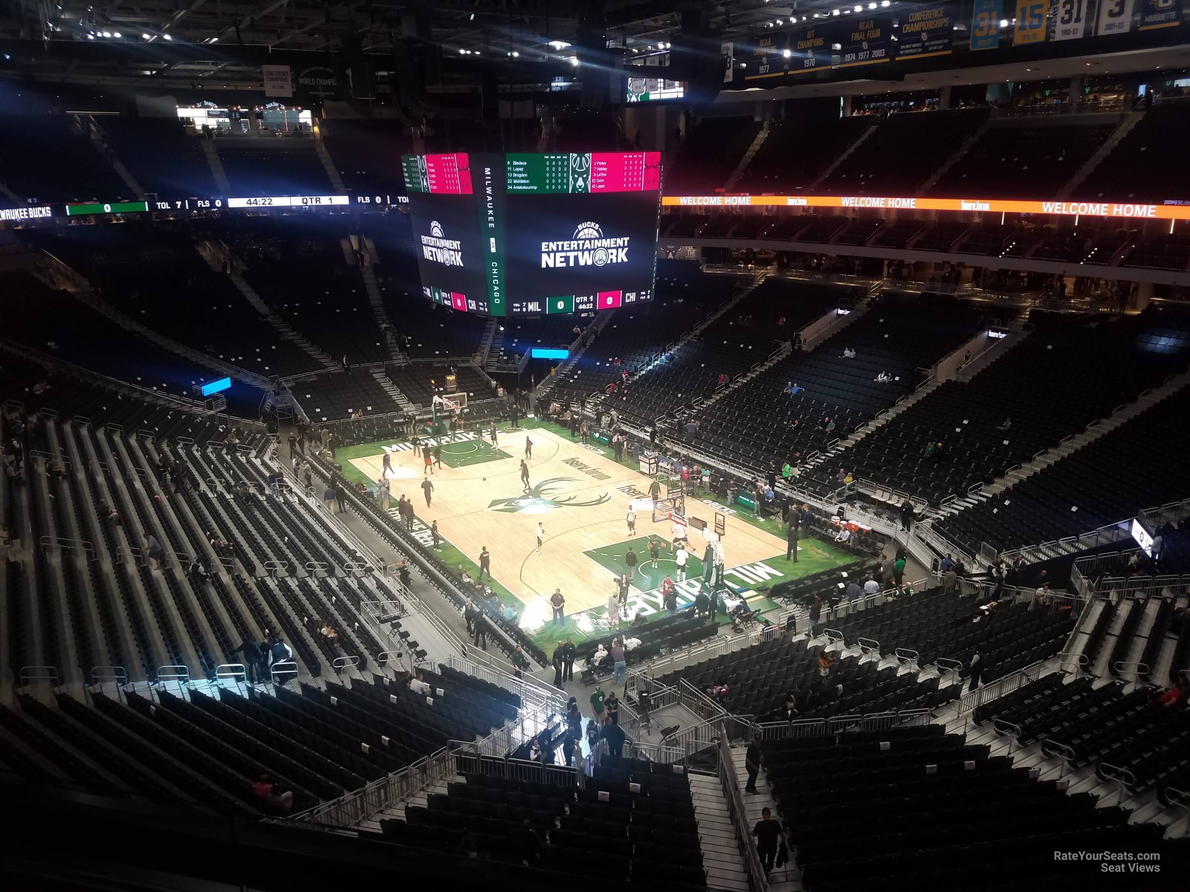 section 203, row 3 seat view  for basketball - fiserv forum