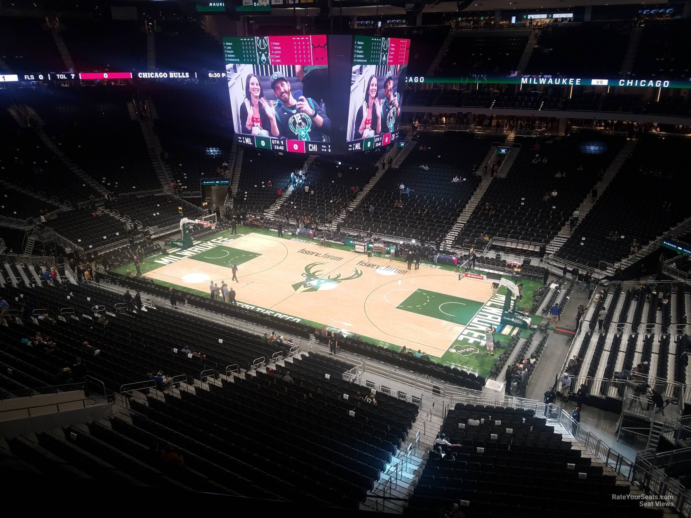 section 206, row 3 seat view  for basketball - fiserv forum