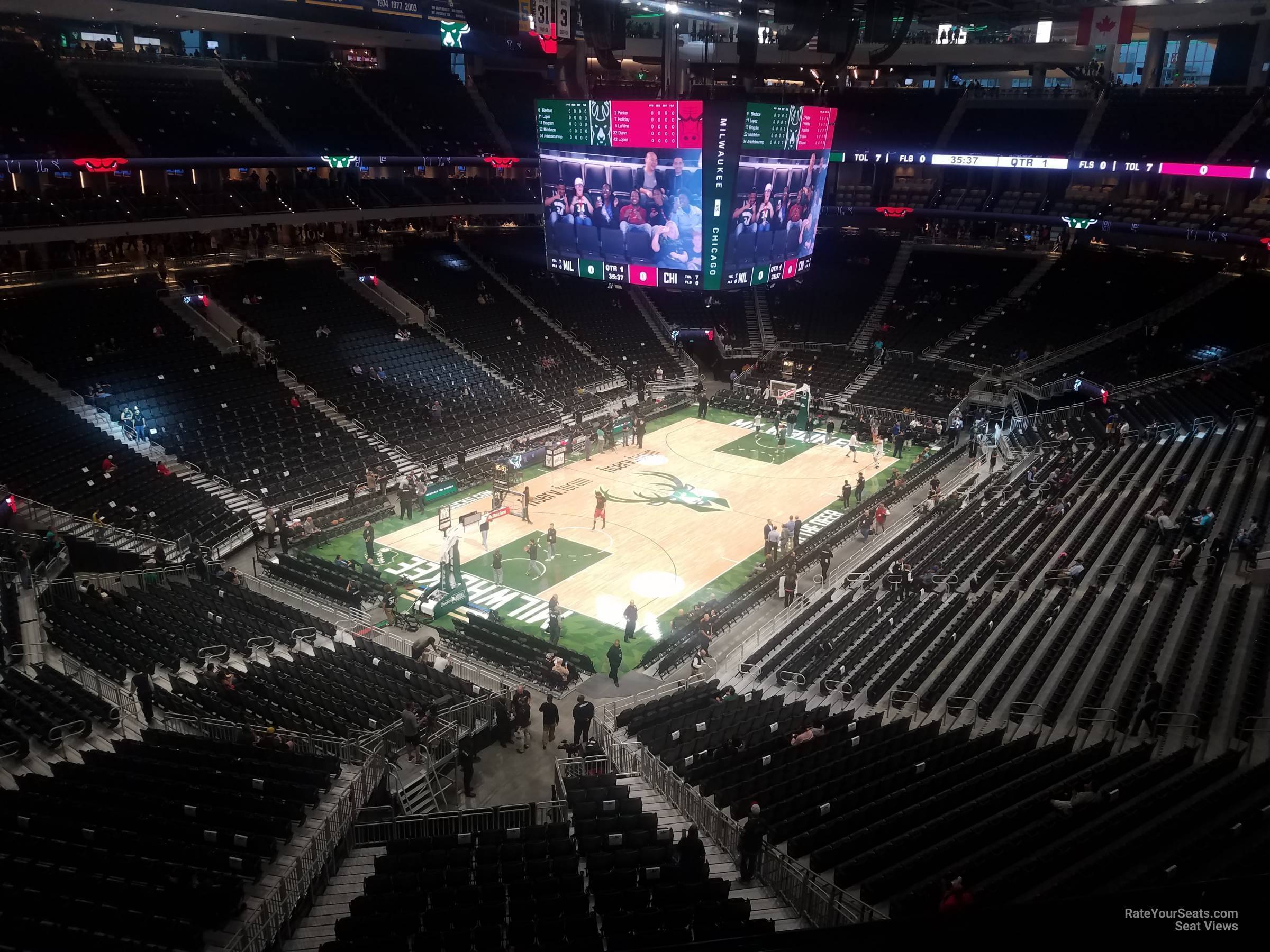 section 212, row 3 seat view  for basketball - fiserv forum