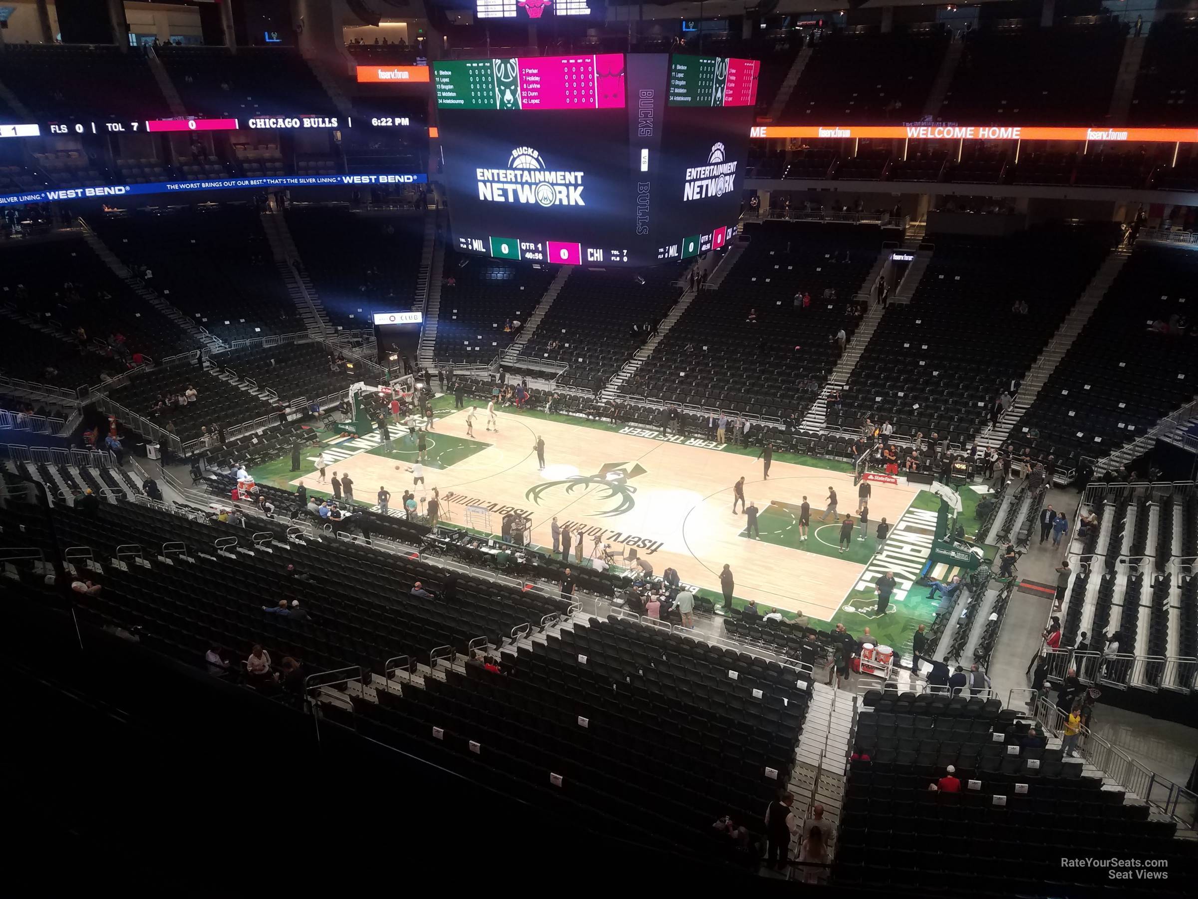 section 220, row 3 seat view  for basketball - fiserv forum