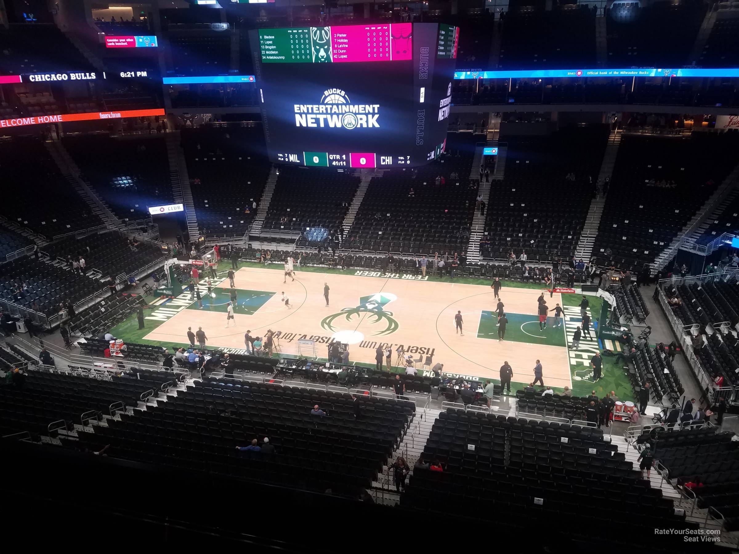 section 221, row 3 seat view  for basketball - fiserv forum