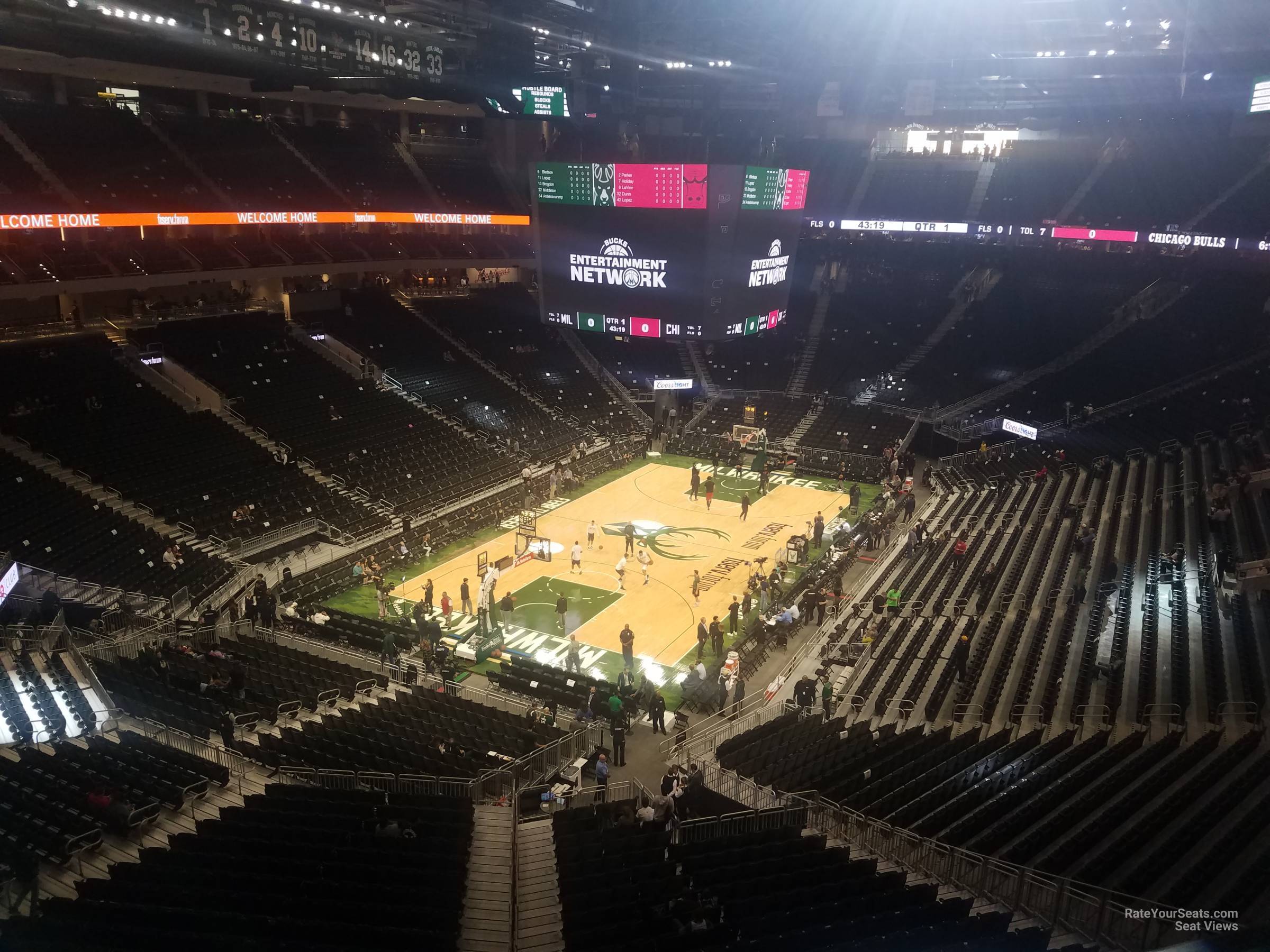 section 227, row 3 seat view  for basketball - fiserv forum