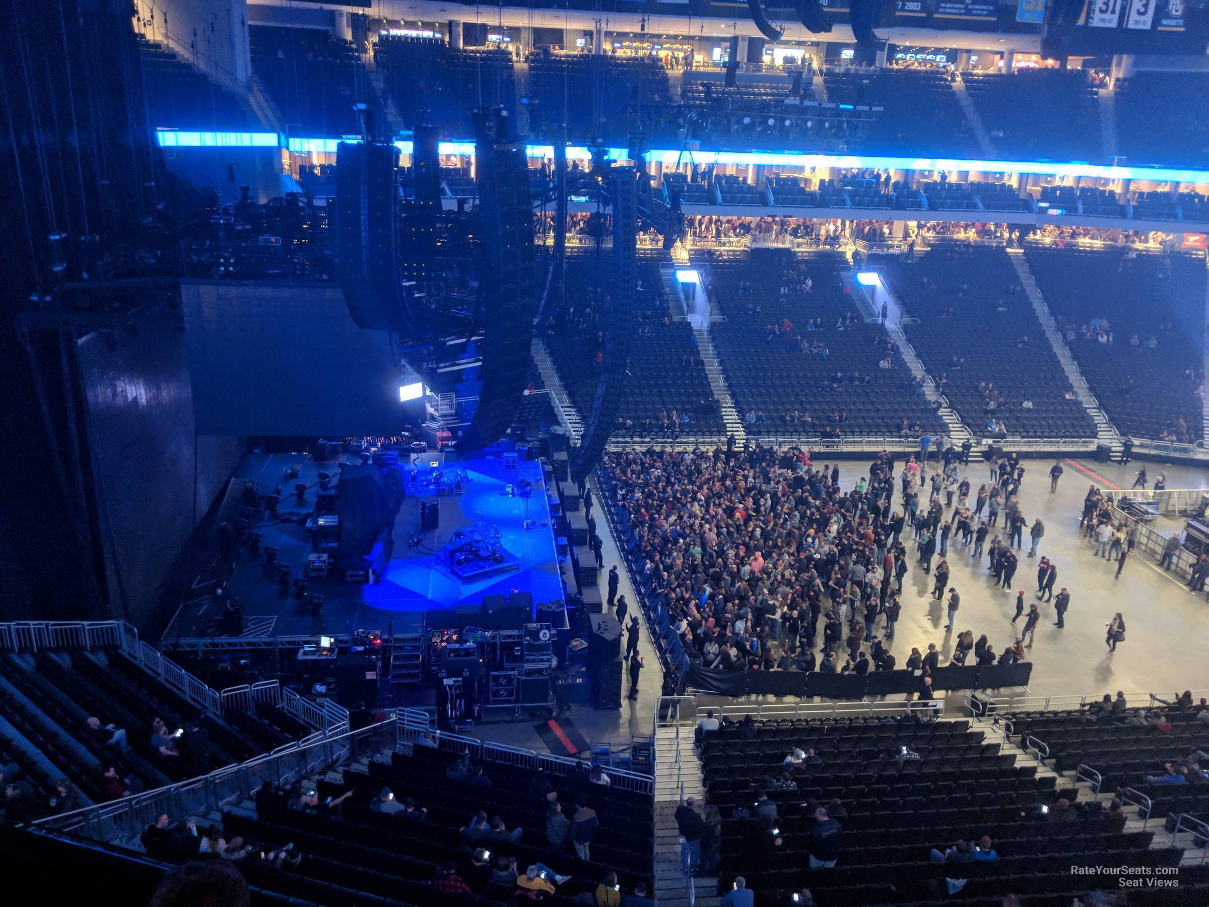 section 210, row 3 seat view  for concert - fiserv forum