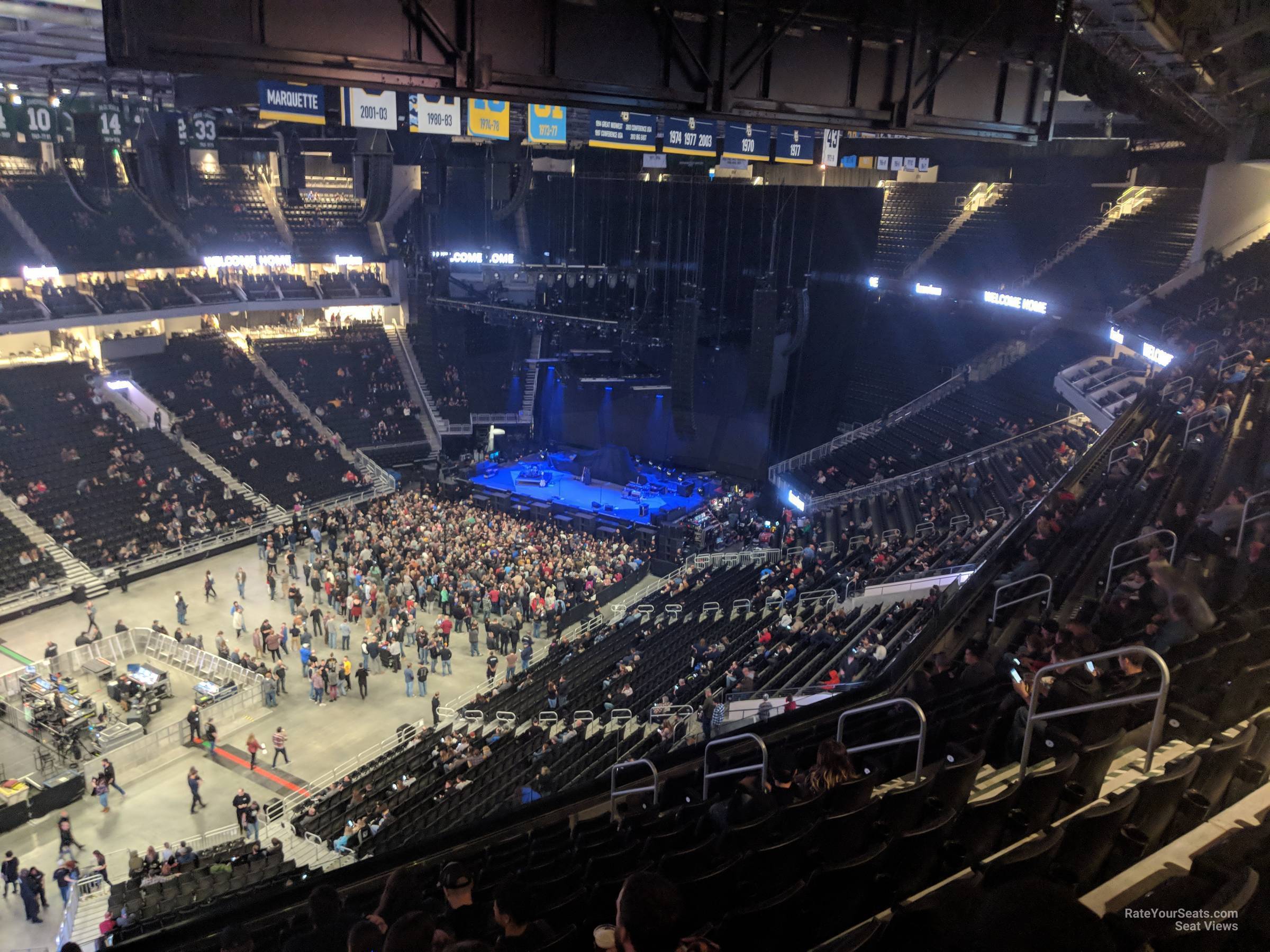section 225, row 10 seat view  for concert - fiserv forum