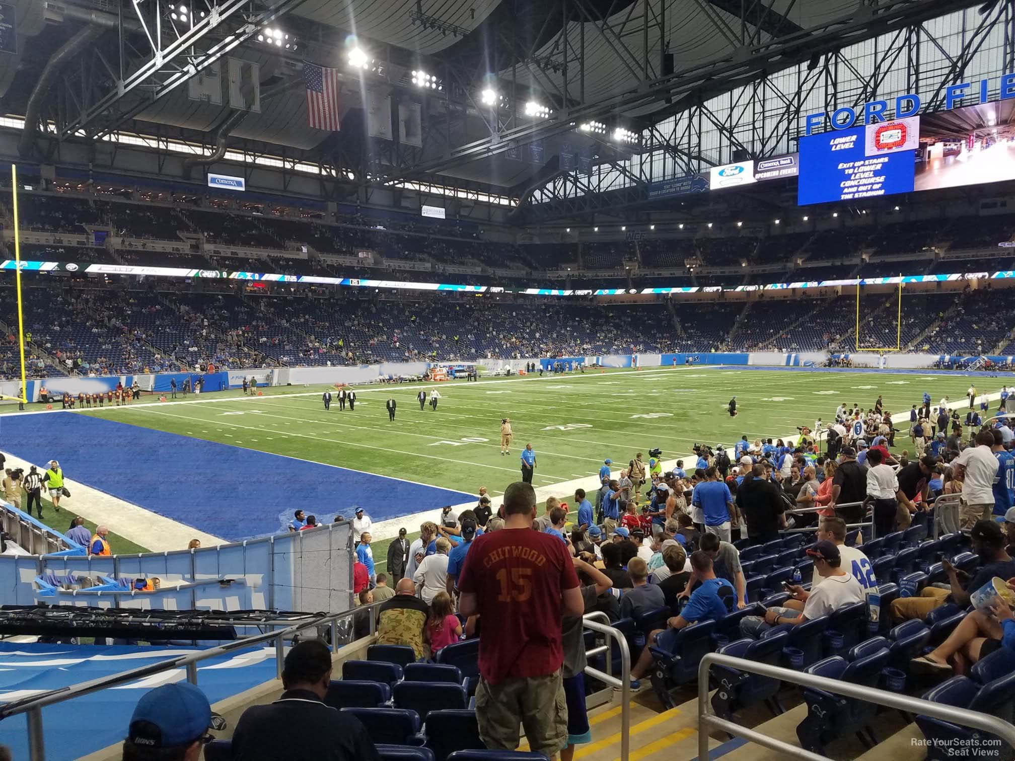 section 100, row 15 seat view  for football - ford field