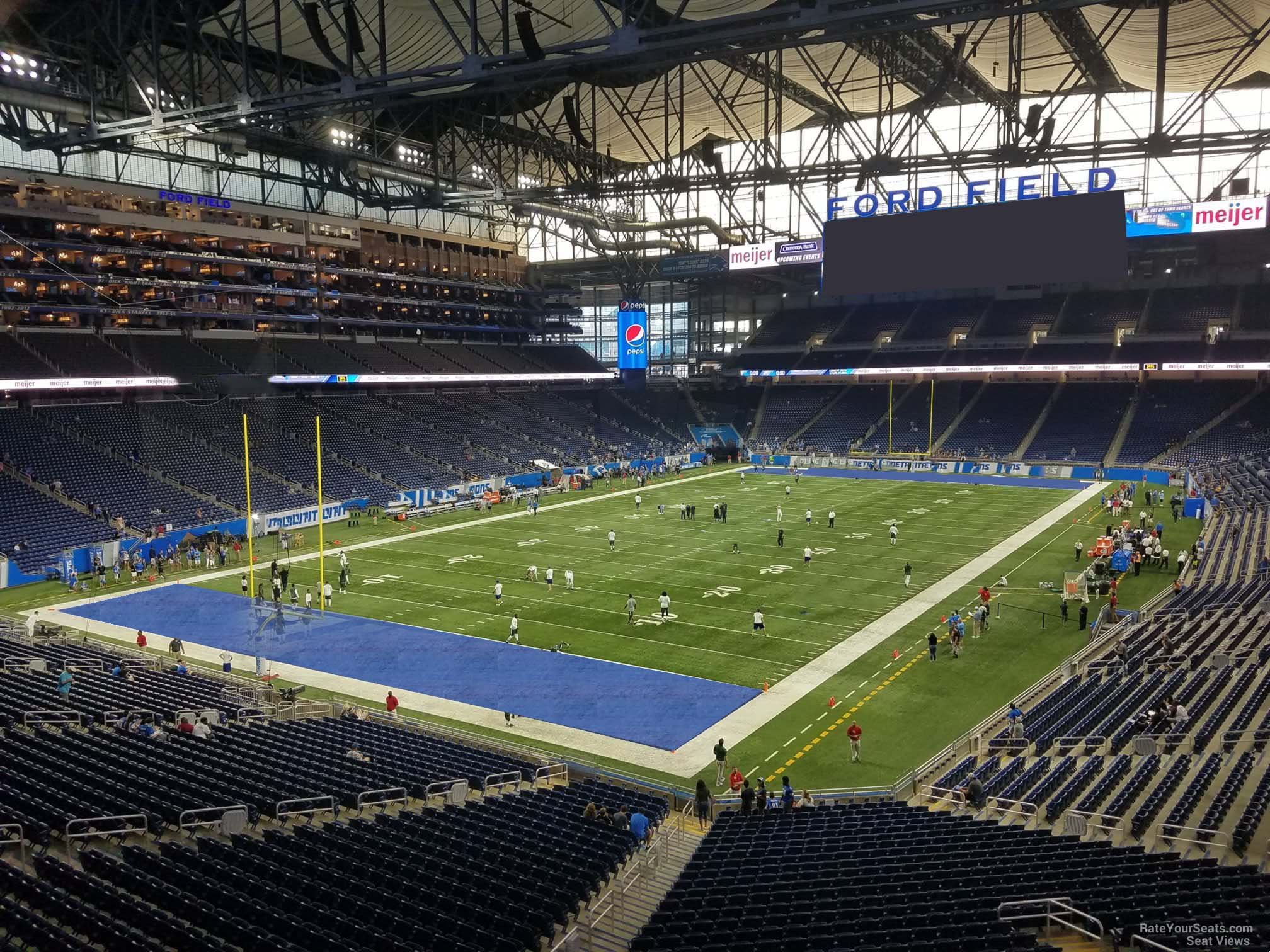 section 222, row 1 seat view  for football - ford field