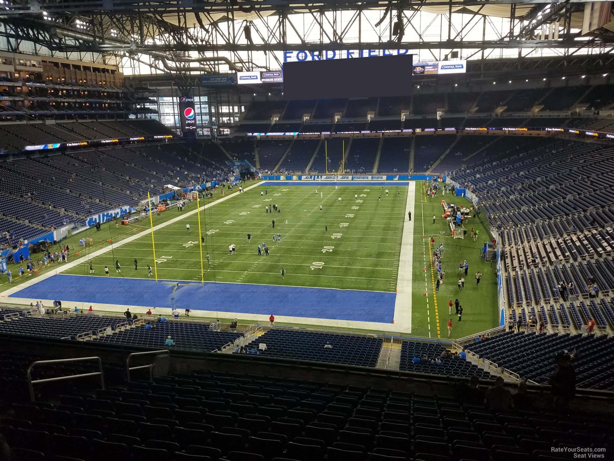 section 320, row 2 seat view  for football - ford field