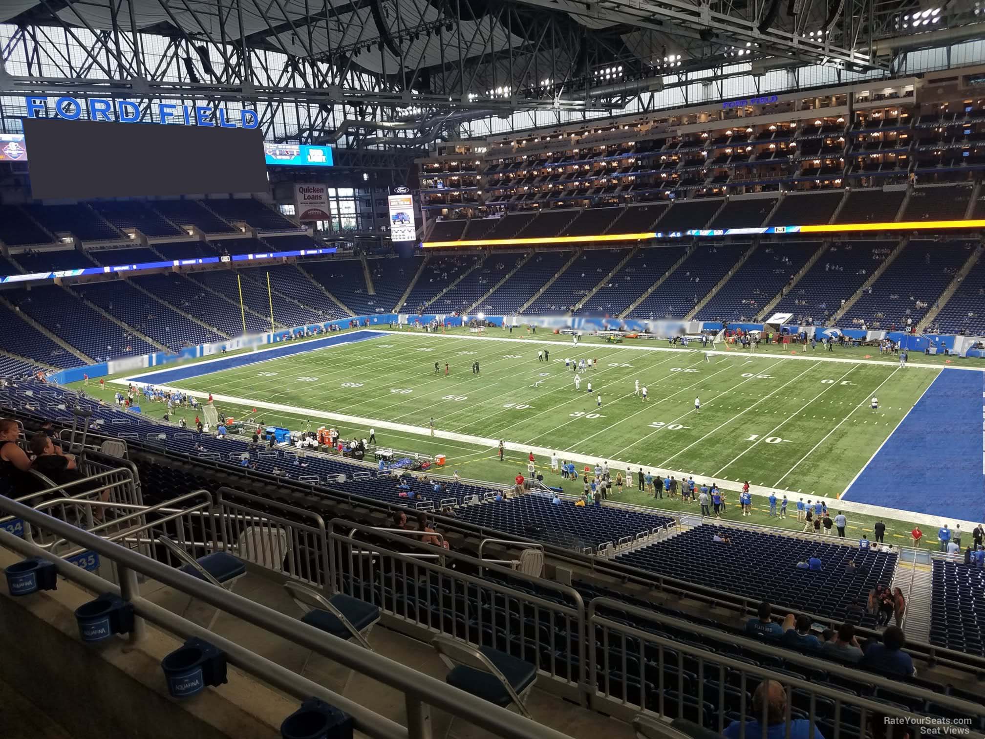 section 335, row 2 seat view  for football - ford field