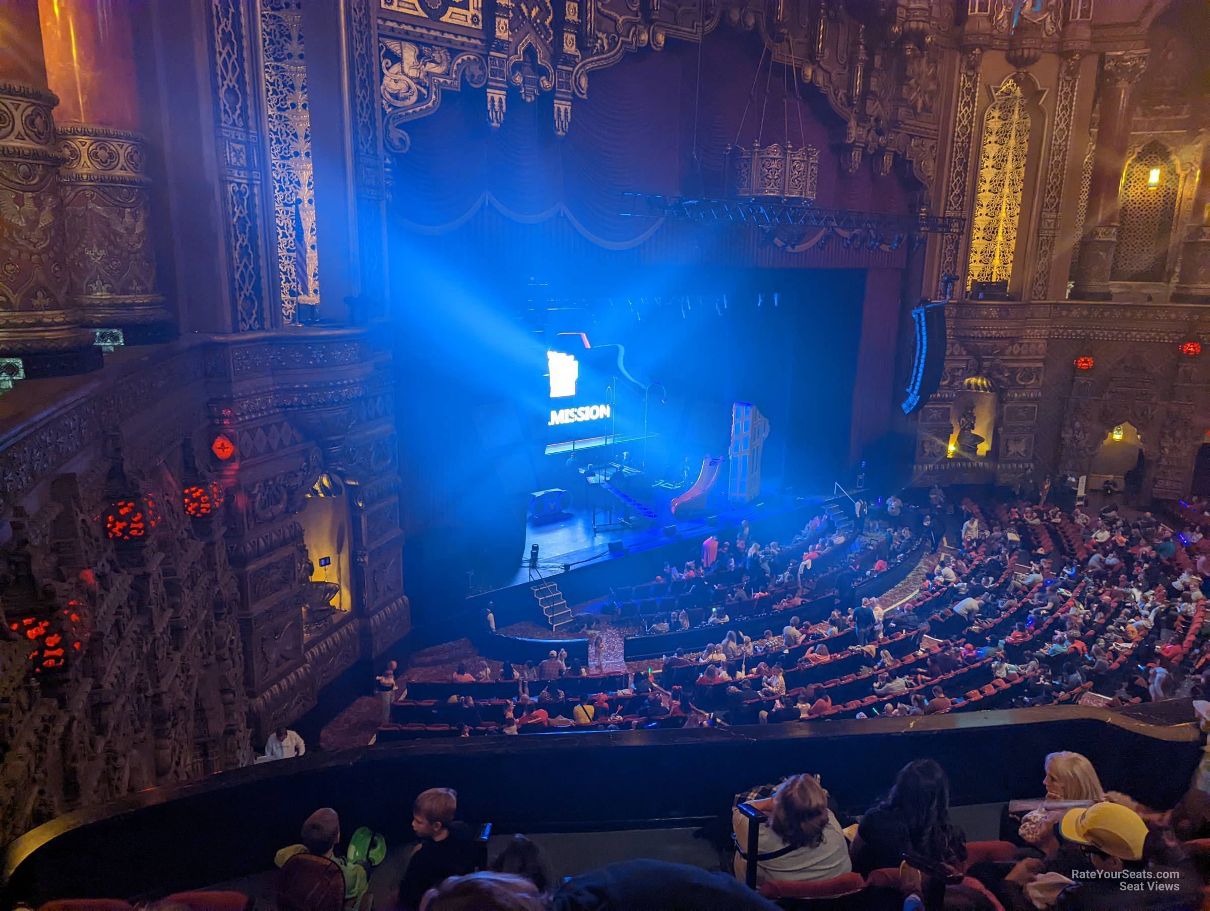 mezzanine 1, row ee seat view  - fox theatre st. louis