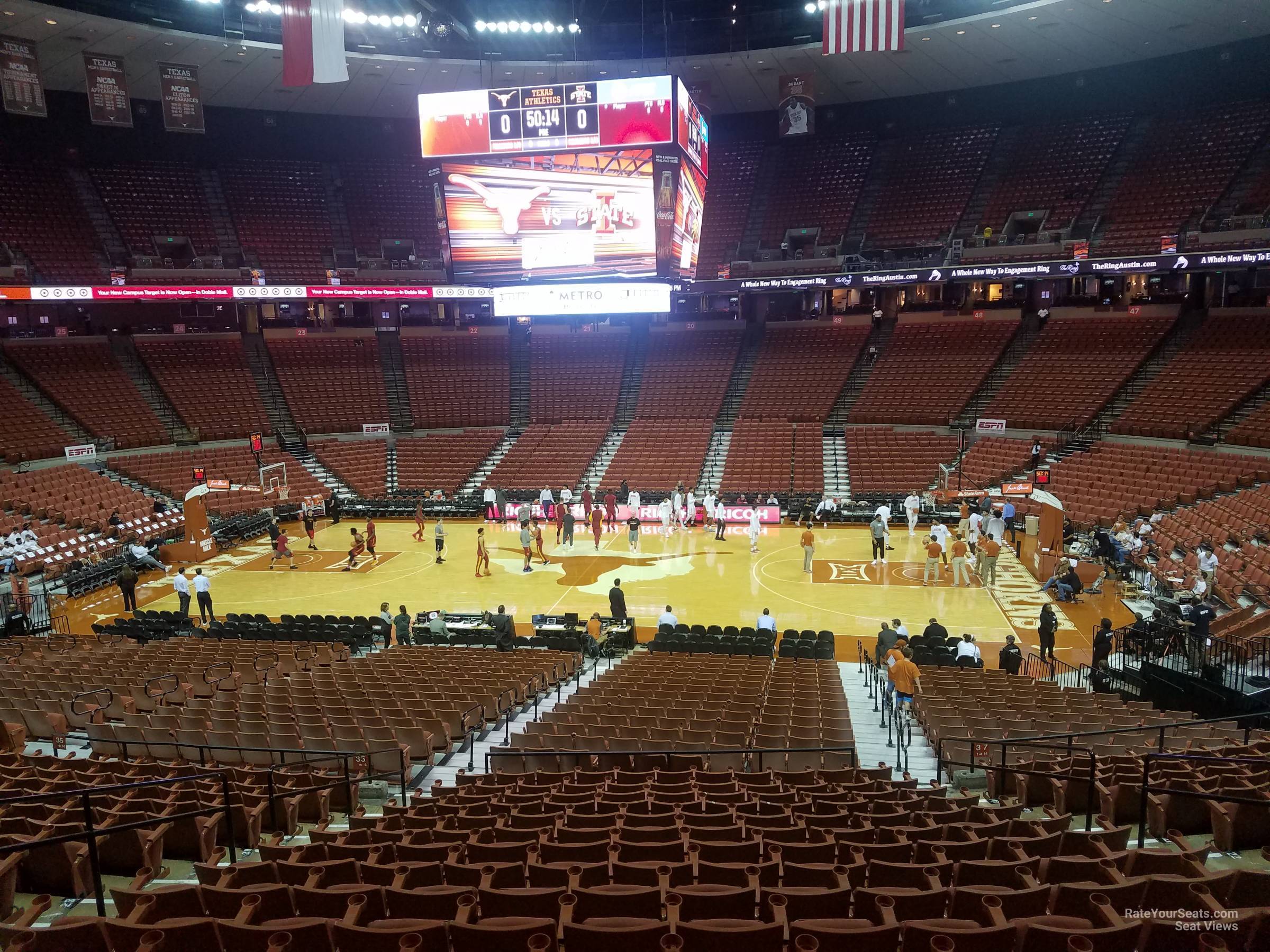 section 36, row 31 seat view  for basketball - frank erwin center