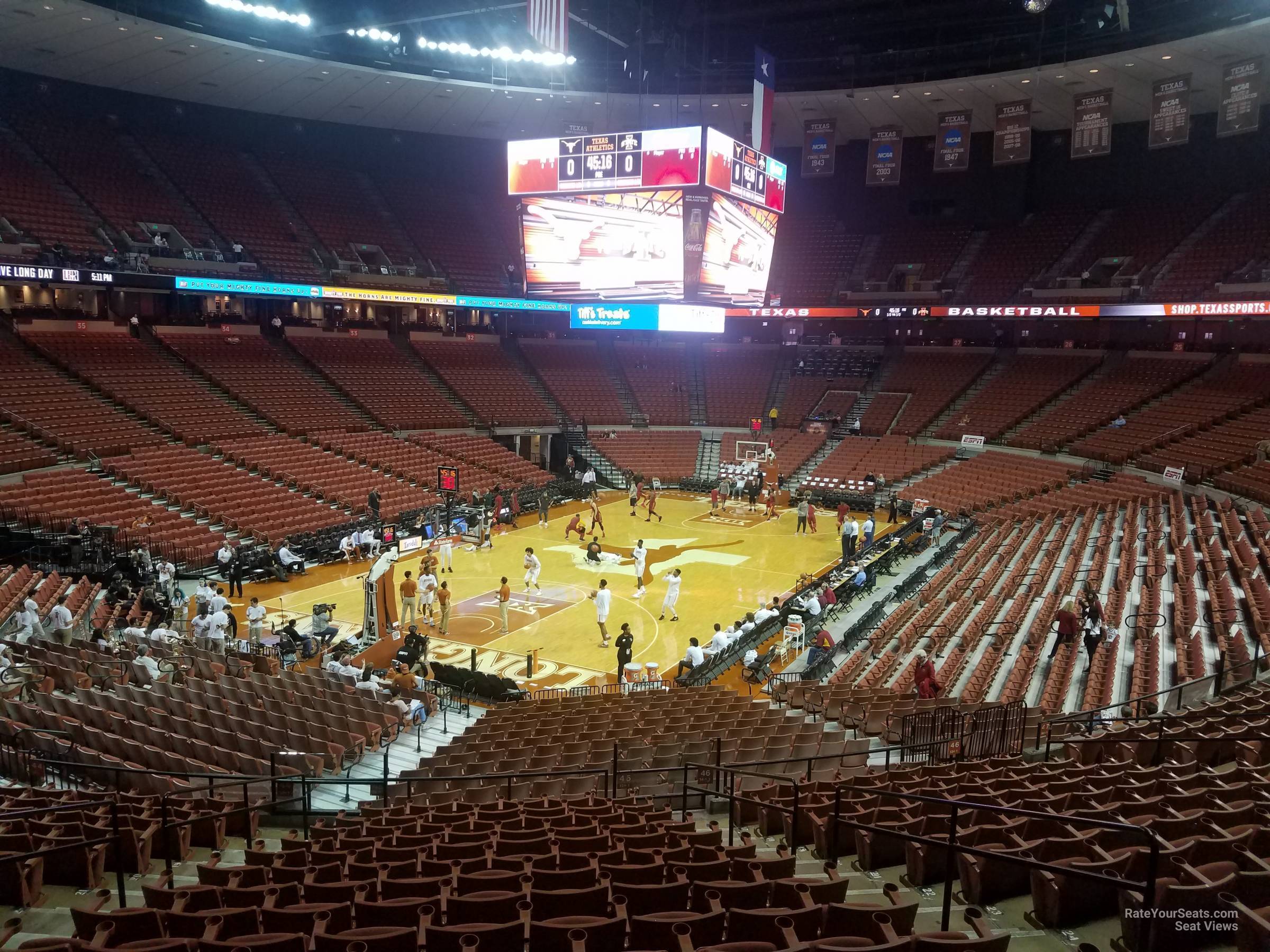 section 45, row 31 seat view  for basketball - frank erwin center