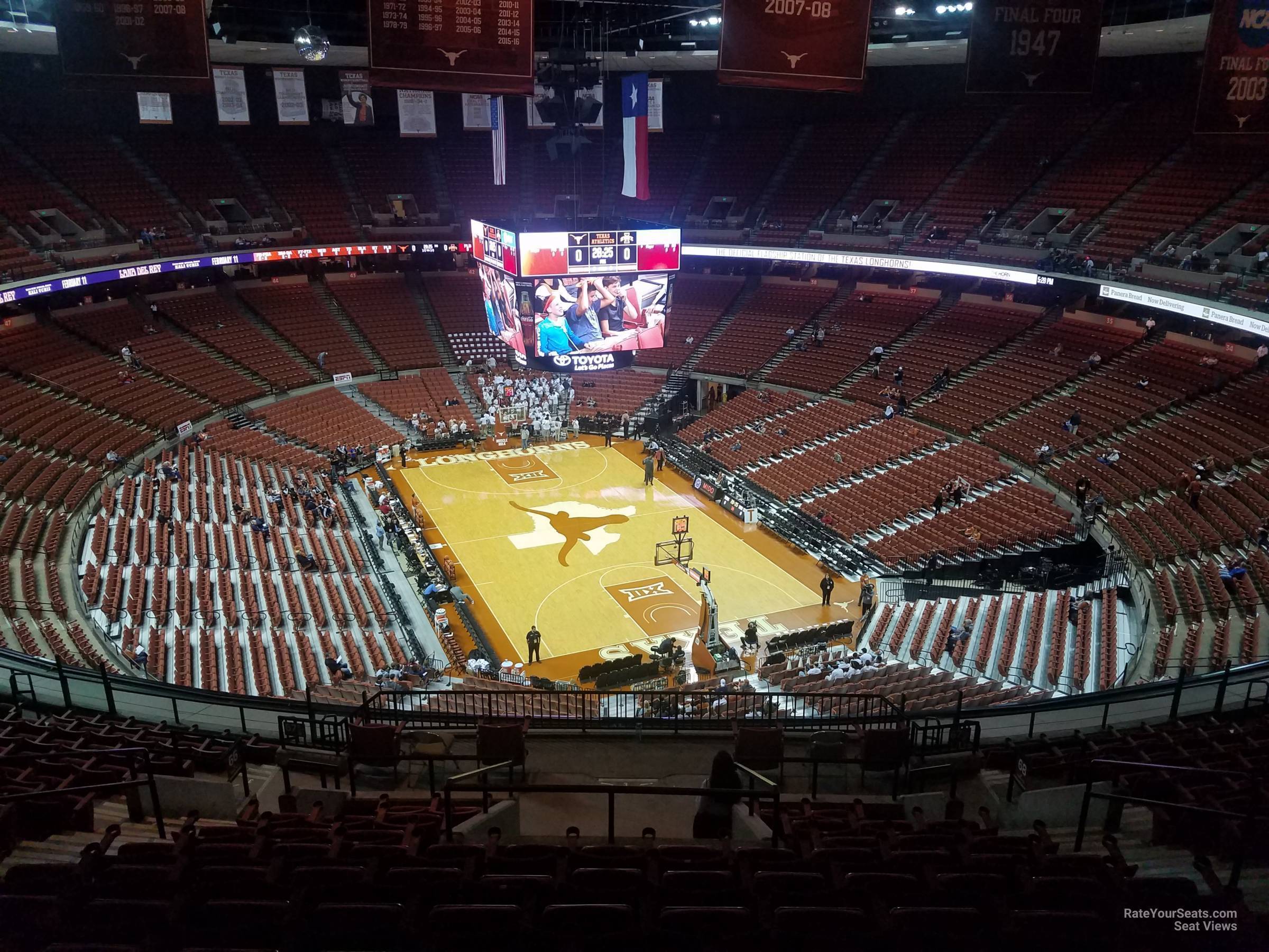 section 67, row 15 seat view  for basketball - frank erwin center