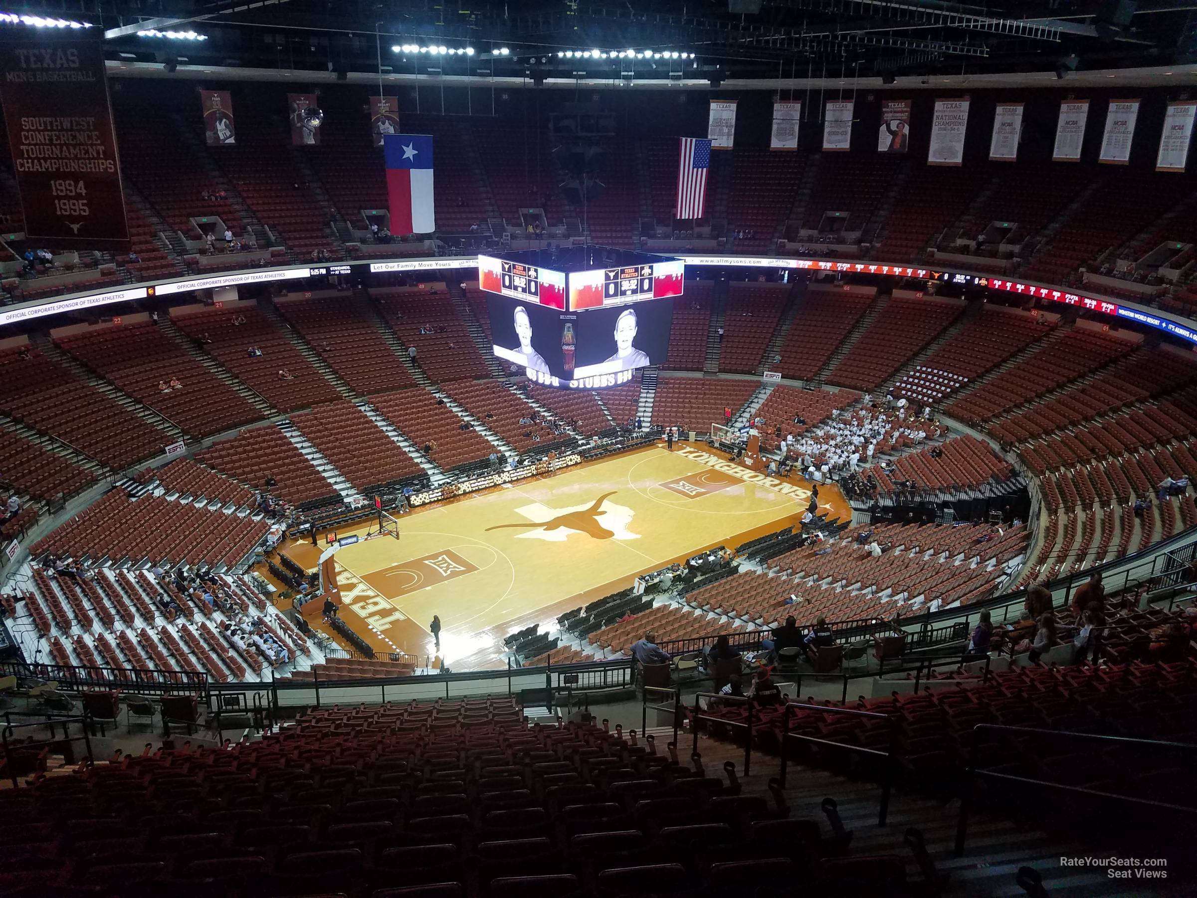 section 74, row 21 seat view  for basketball - frank erwin center