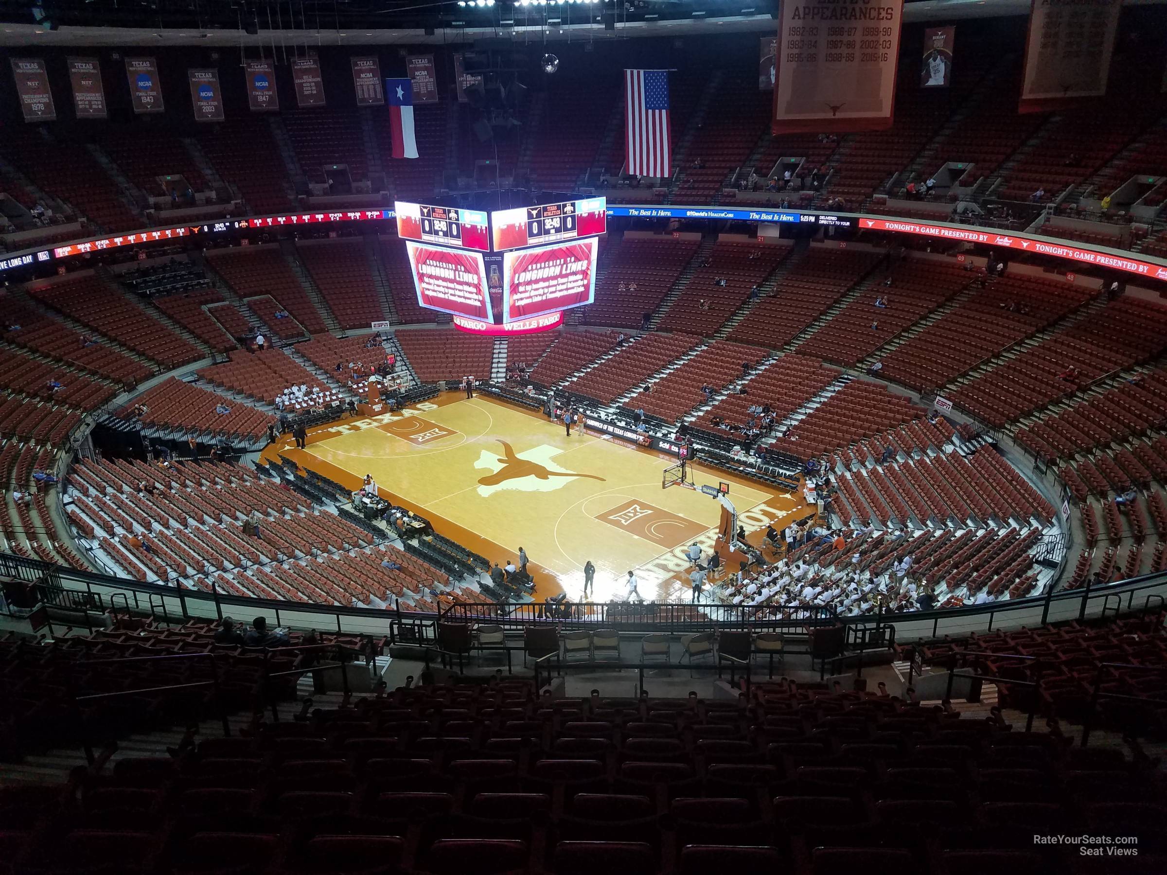section 83, row 18 seat view  for basketball - frank erwin center