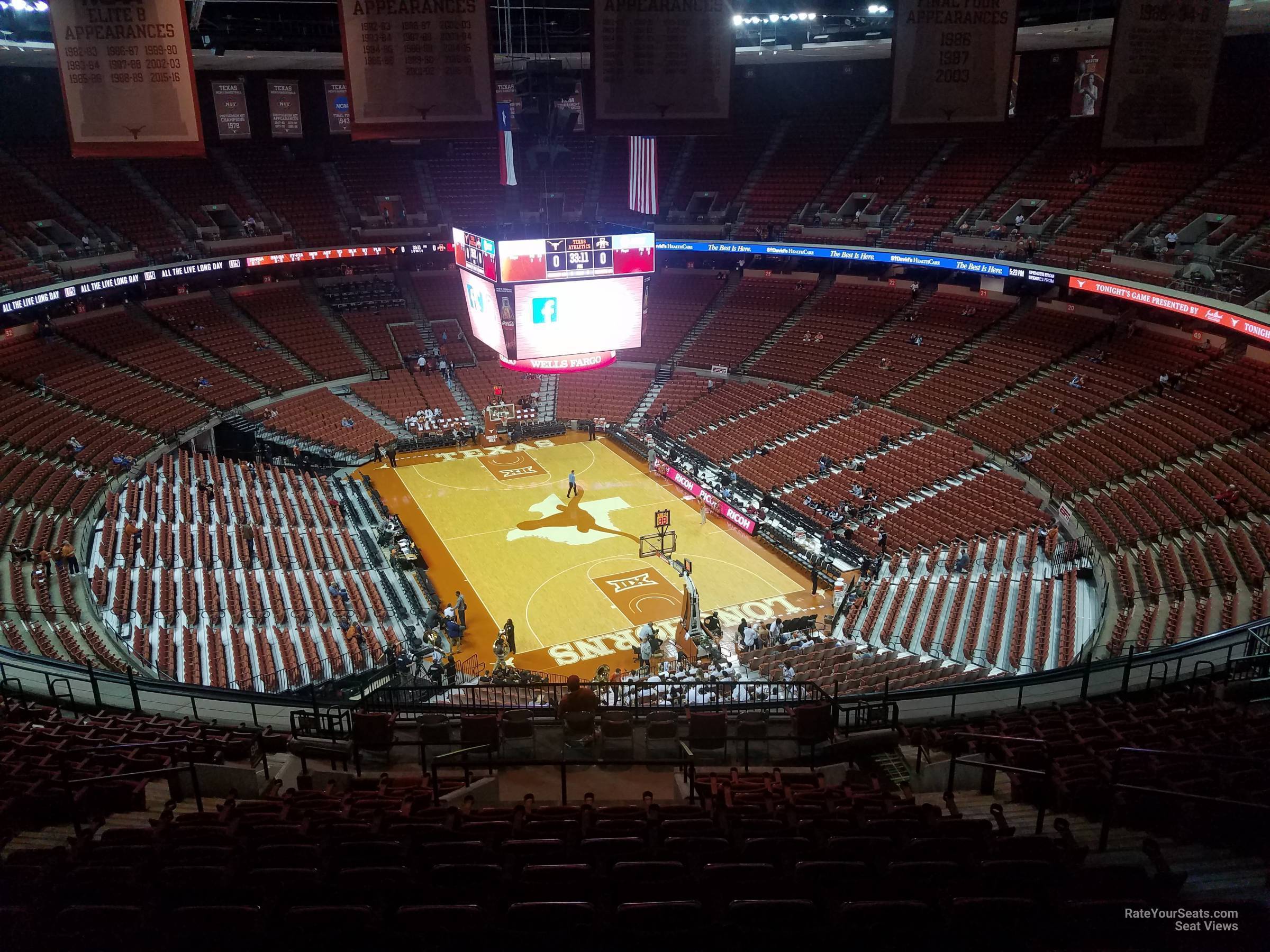 section 85, row 17 seat view  for basketball - frank erwin center