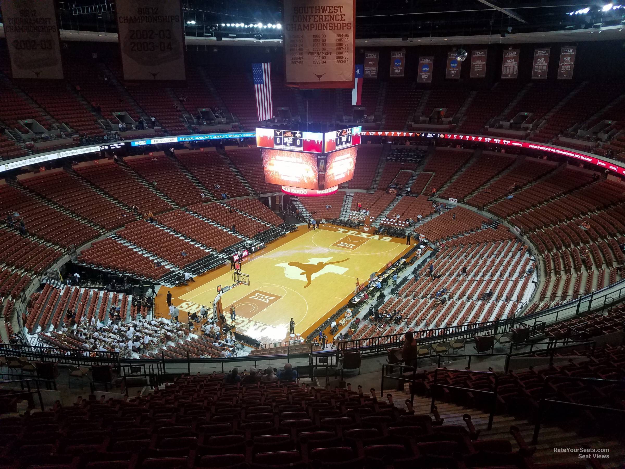 section 90, row 18 seat view  for basketball - frank erwin center