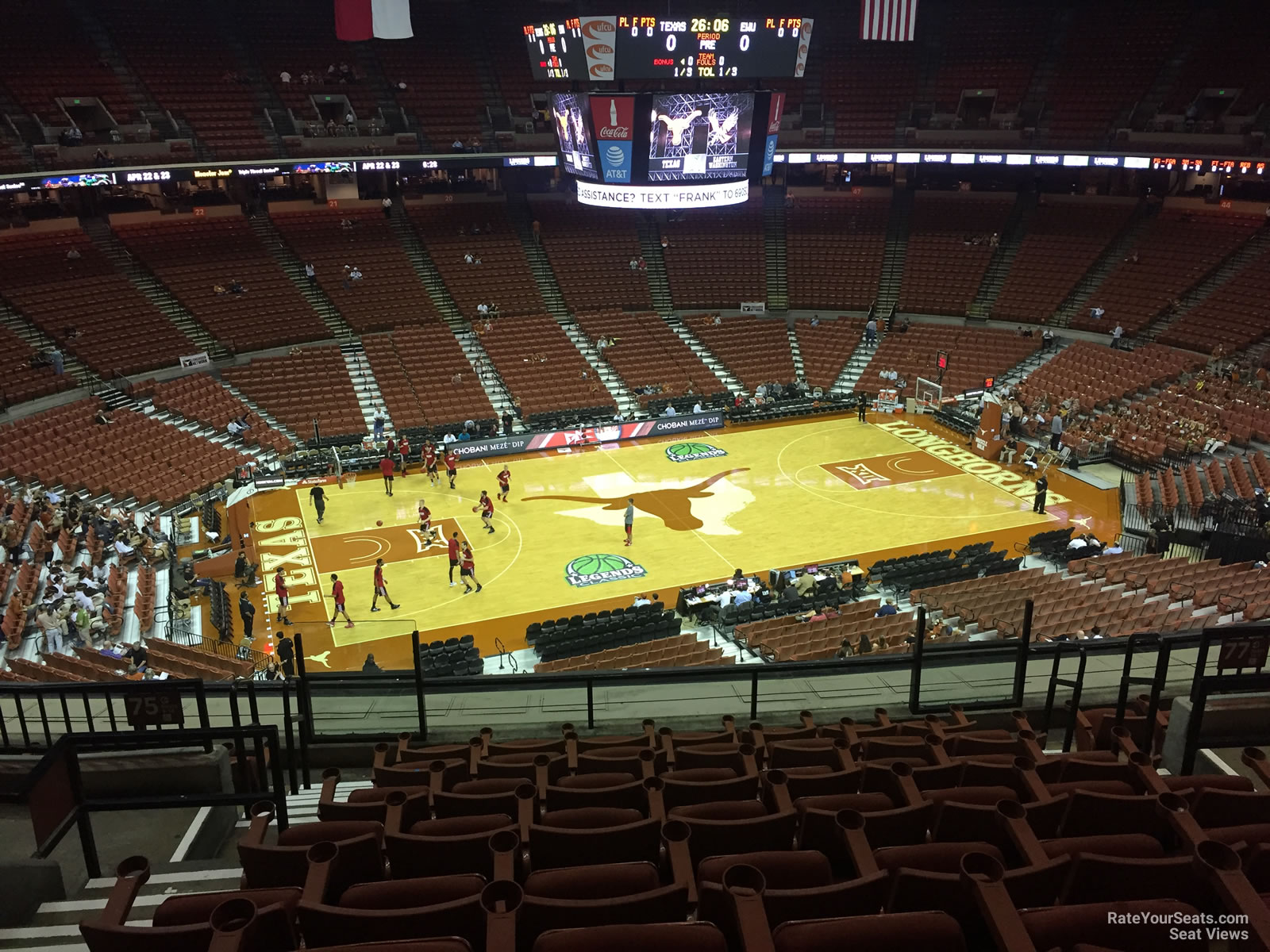 section 76, row 8 seat view  for basketball - frank erwin center