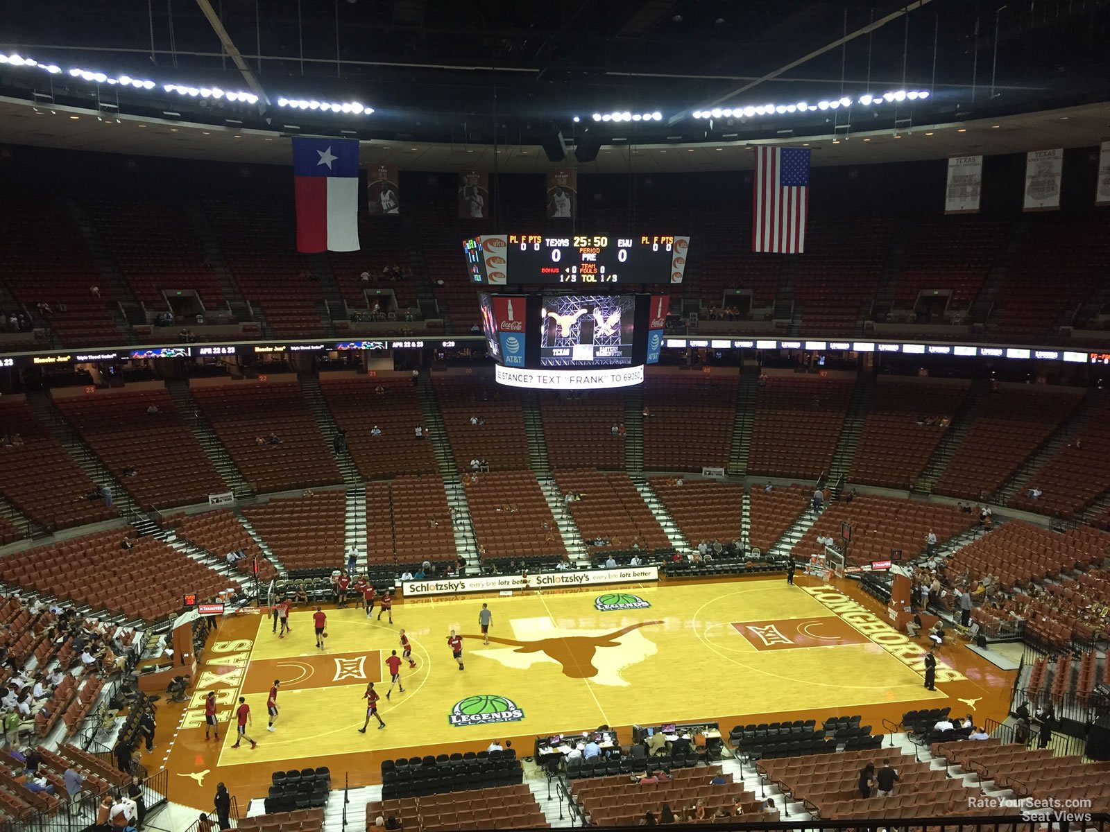 section 77, row 8 seat view  for basketball - frank erwin center