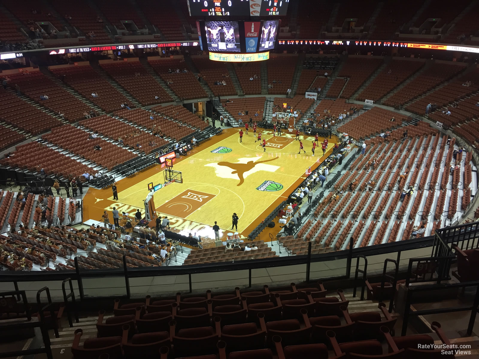section 90, row 8 seat view  for basketball - frank erwin center