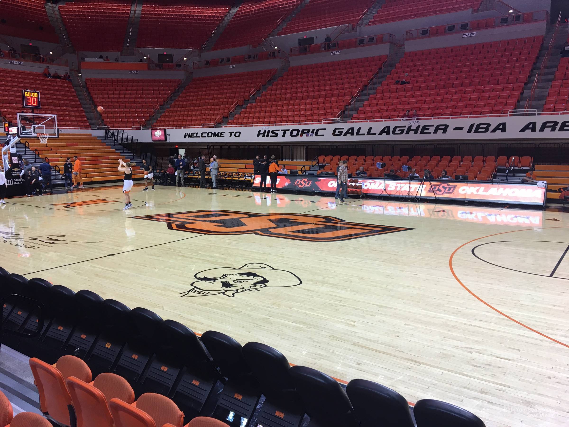 section 101, row 3 seat view  - gallagher-iba arena