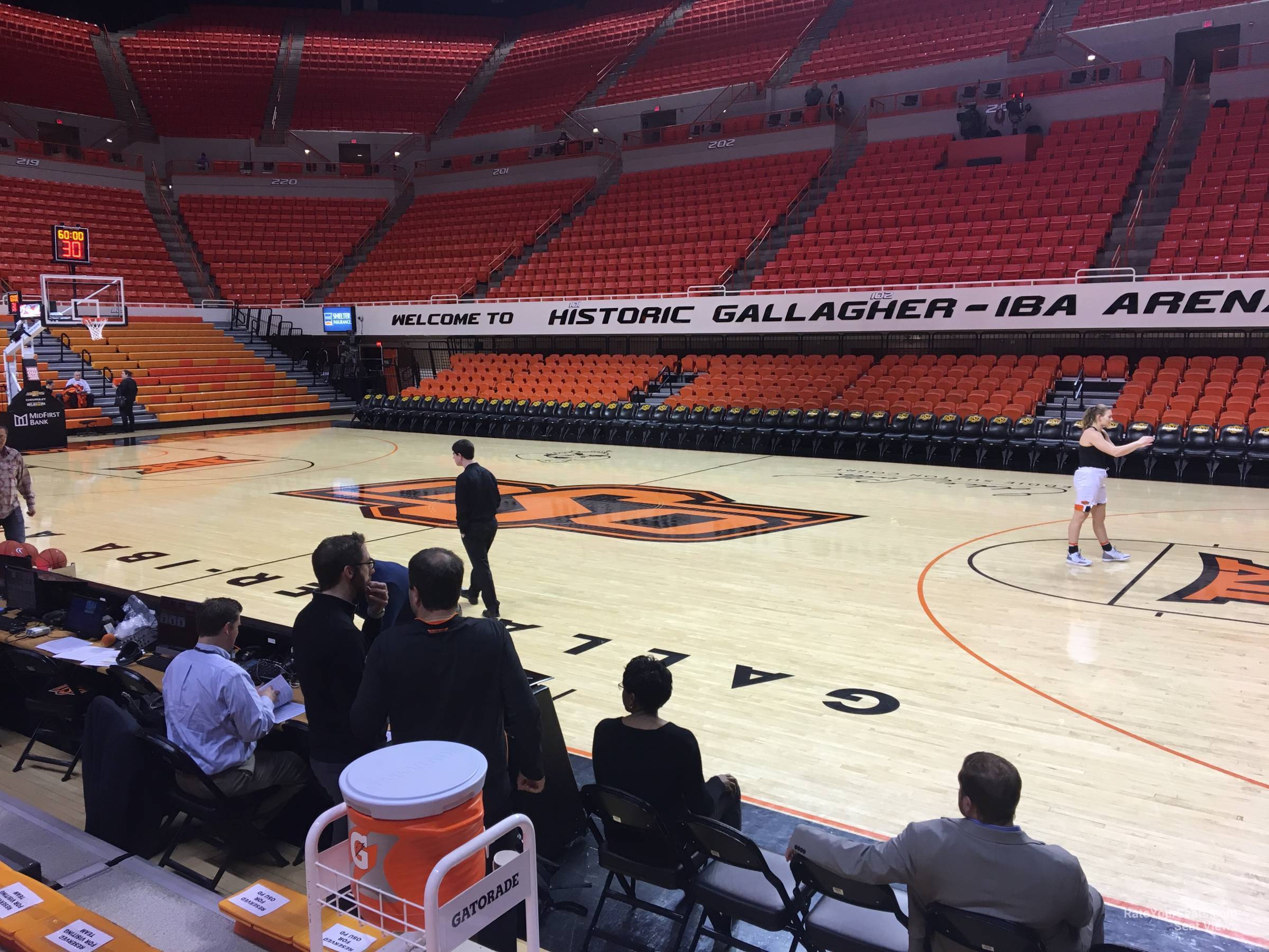 section 107, row 3 seat view  - gallagher-iba arena