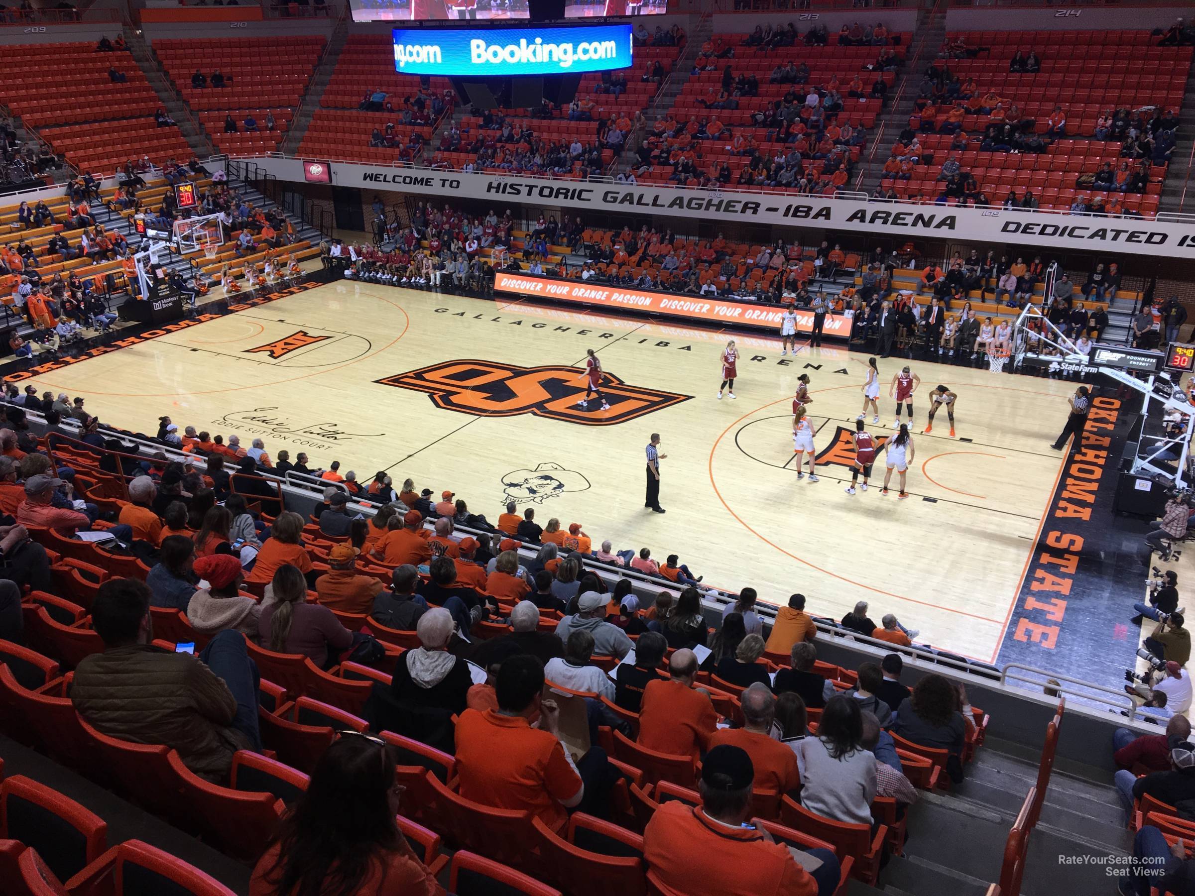 section 201, row 13 seat view  - gallagher-iba arena