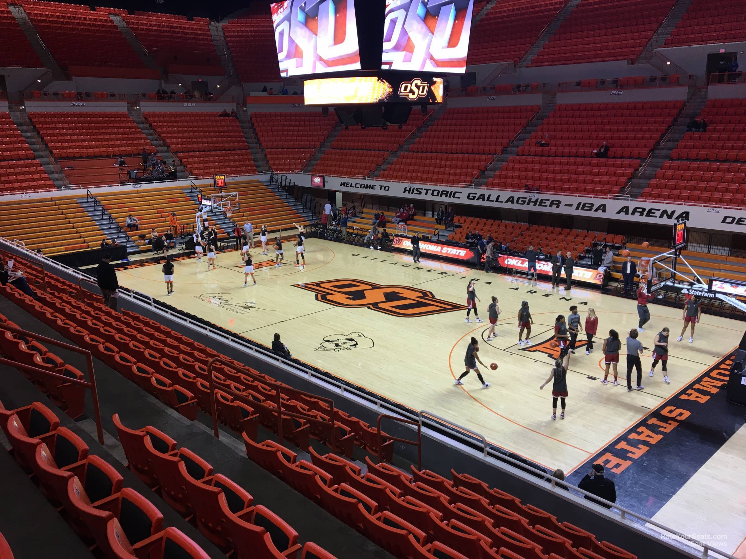 section 201, row 8 seat view  - gallagher-iba arena
