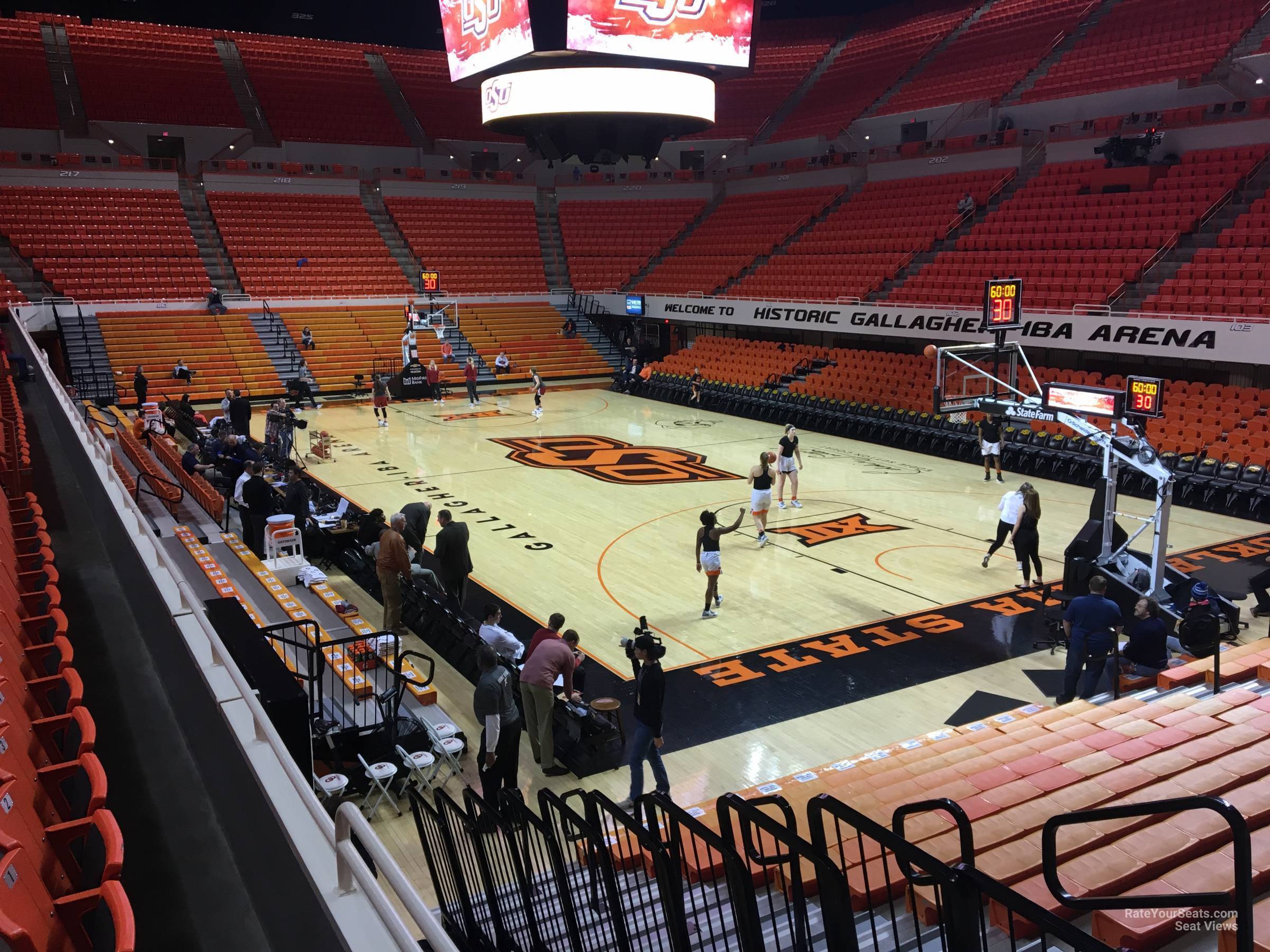 section 210, row 3 seat view  - gallagher-iba arena