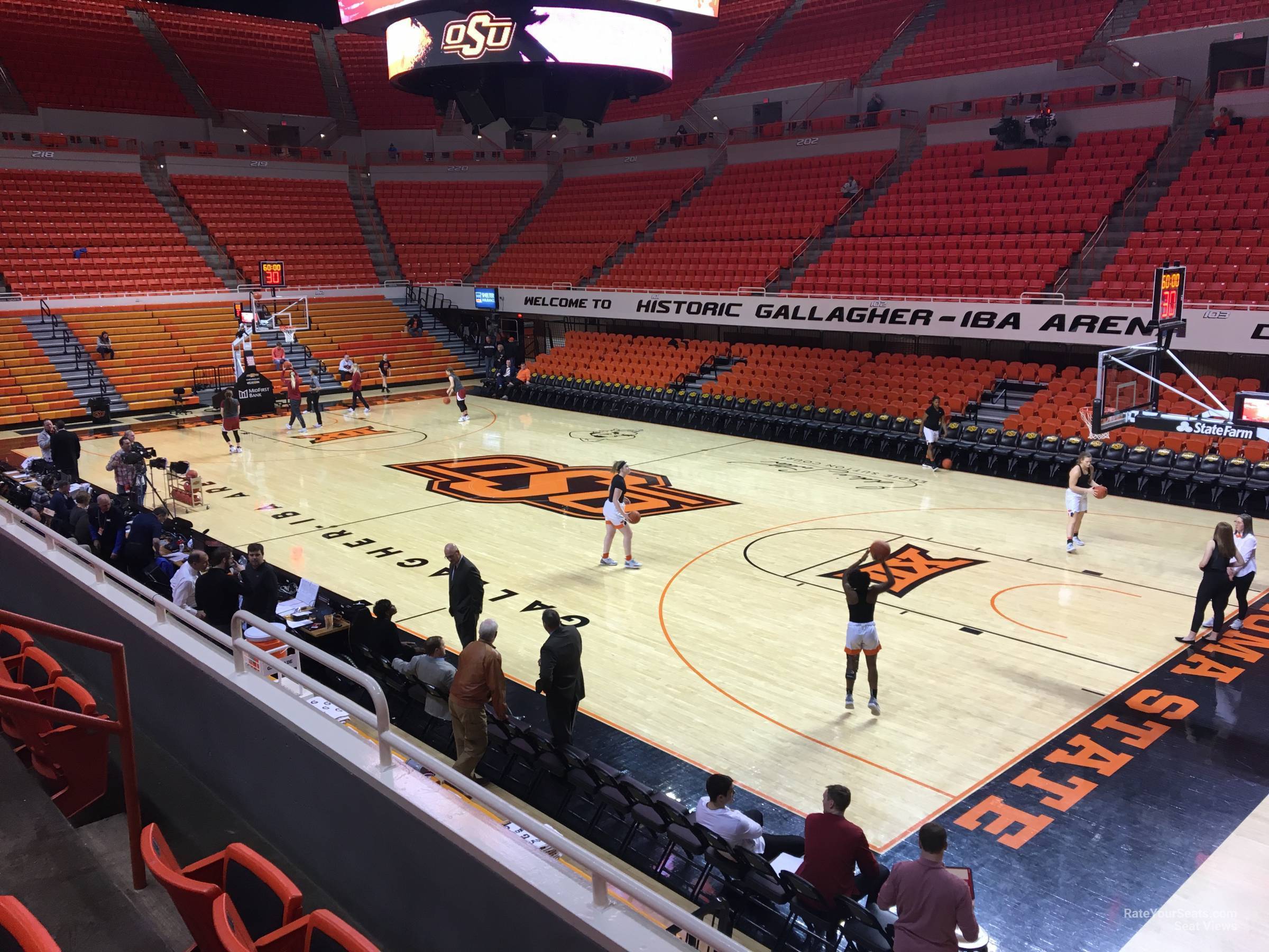 section 211, row 3 seat view - gallagher-iba arena