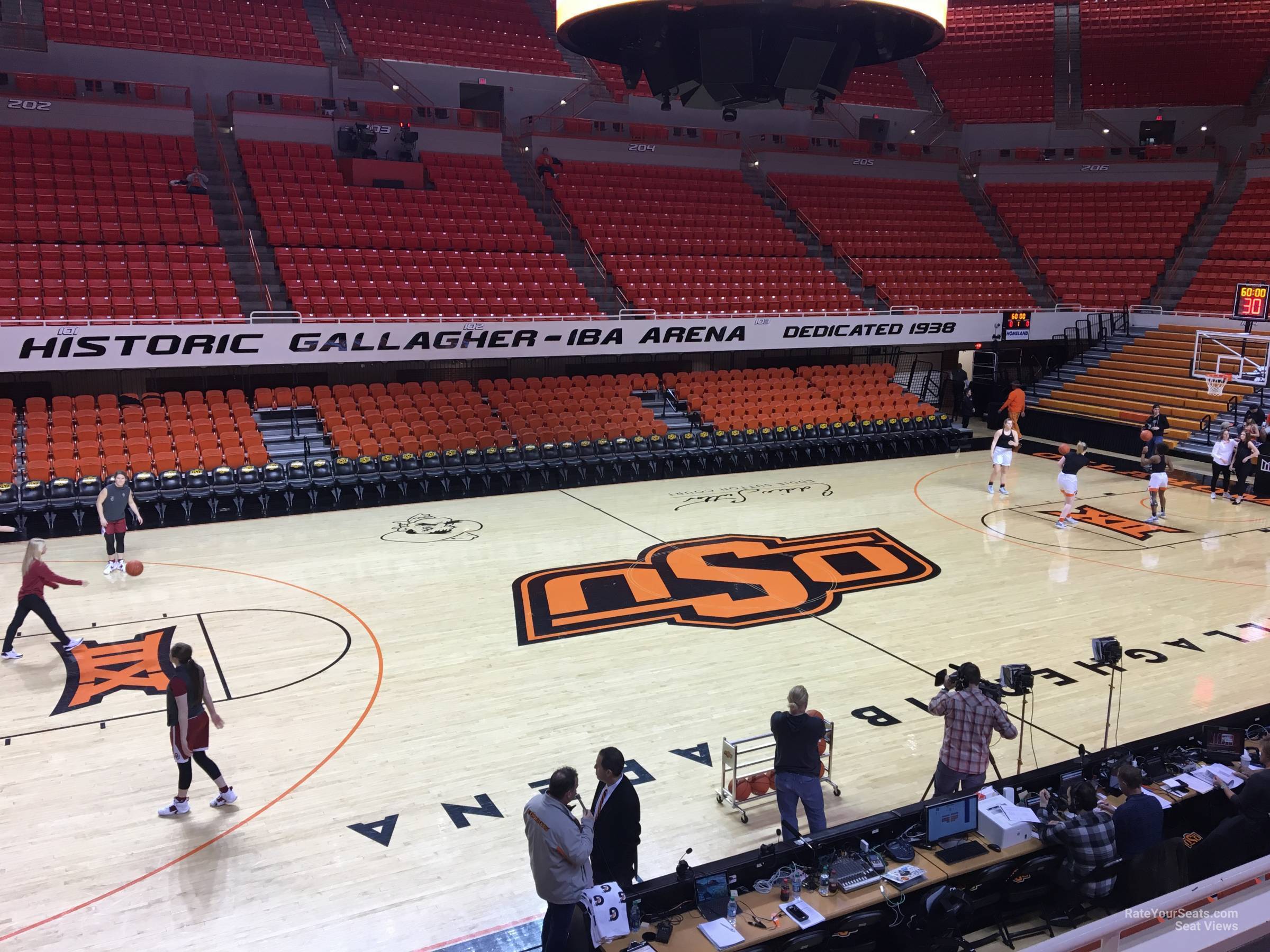 section 214, row 3 seat view  - gallagher-iba arena