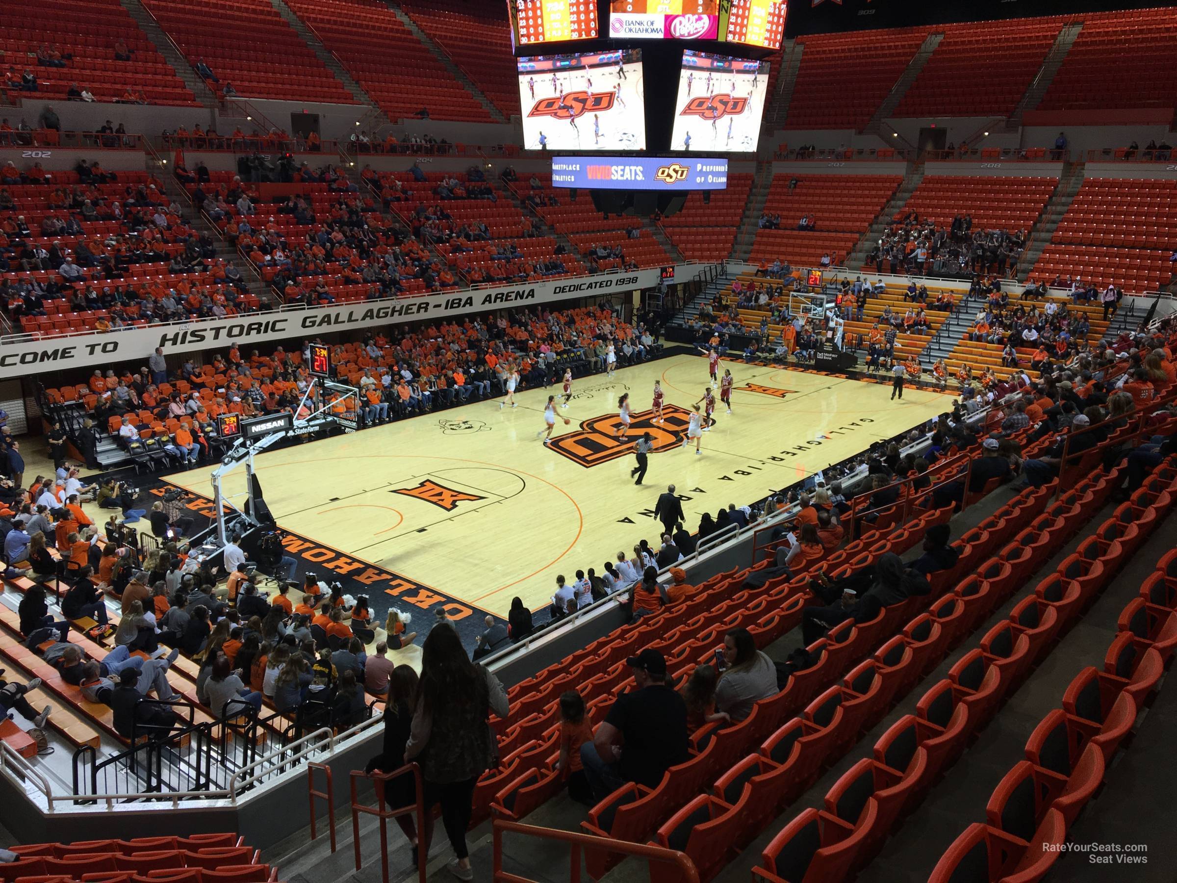 section 216, row 13 seat view  - gallagher-iba arena