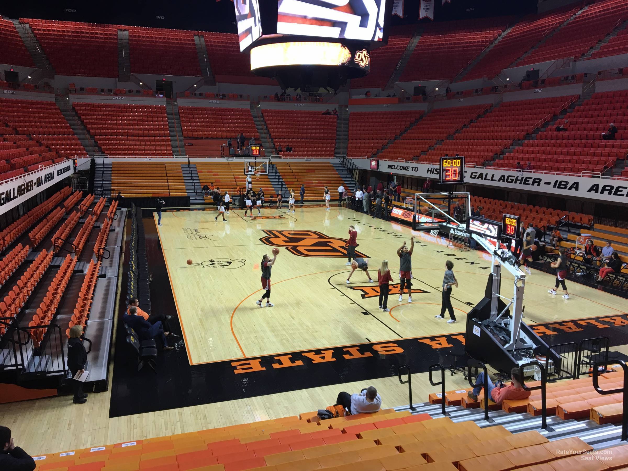 section 219, row 3 seat view  - gallagher-iba arena
