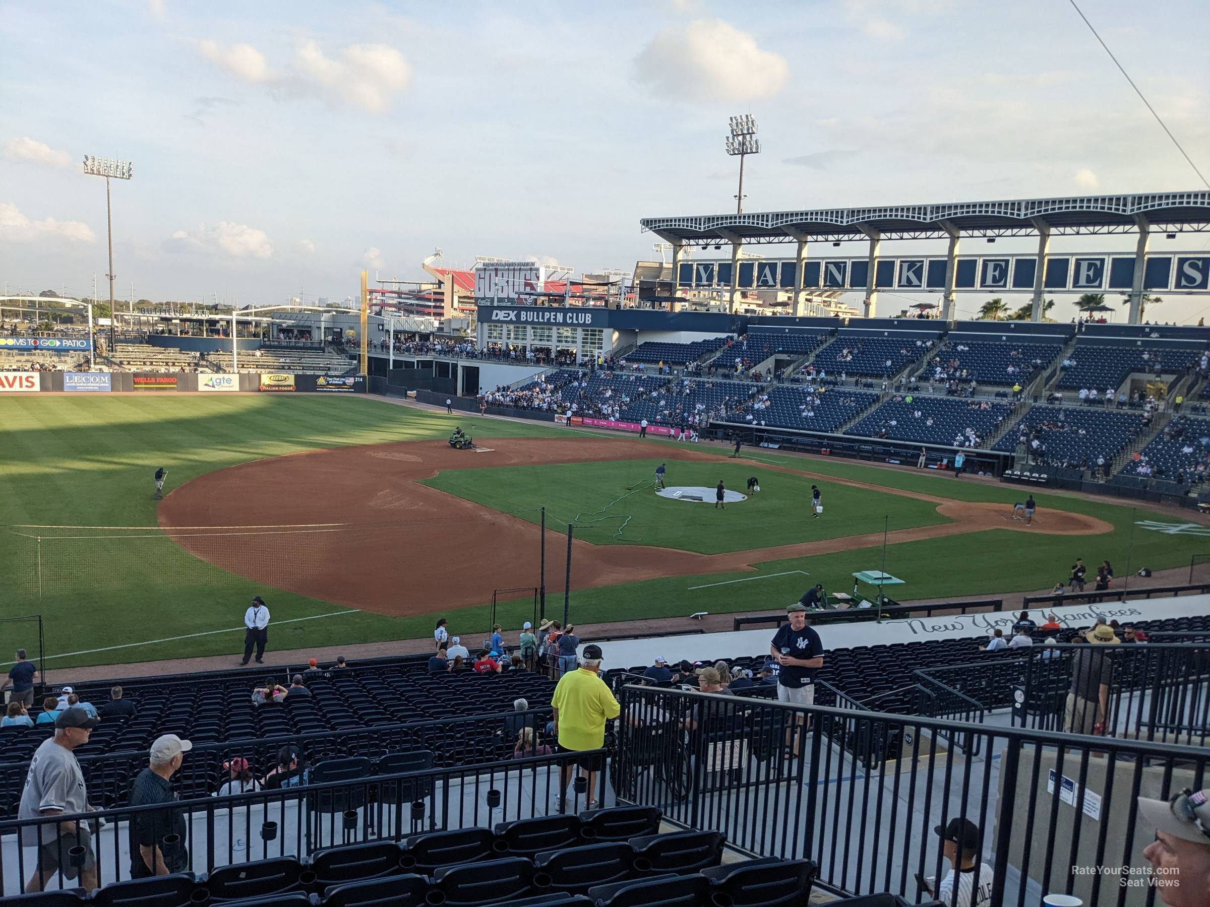 section 218, row g seat view  - george steinbrenner field