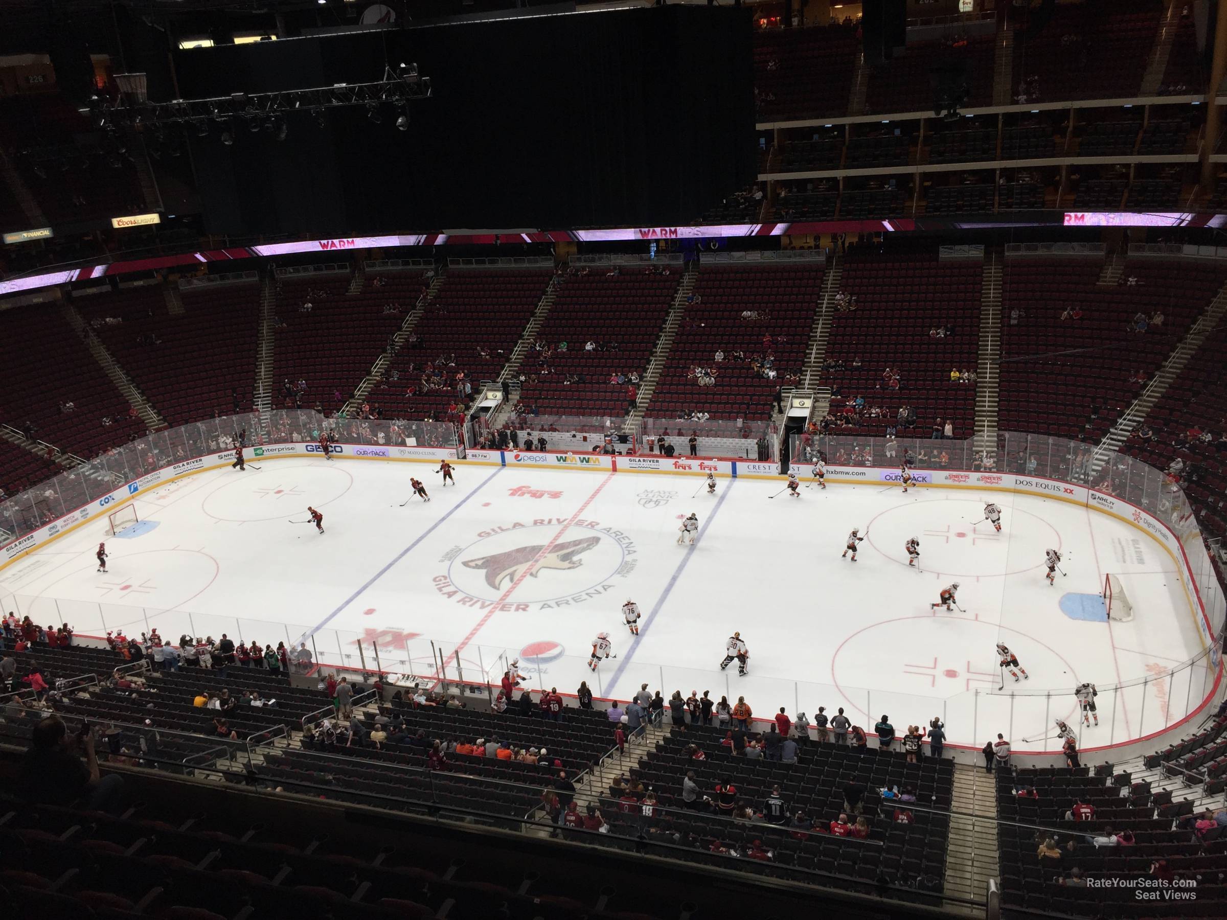 section 214, row g seat view  for hockey - gila river arena