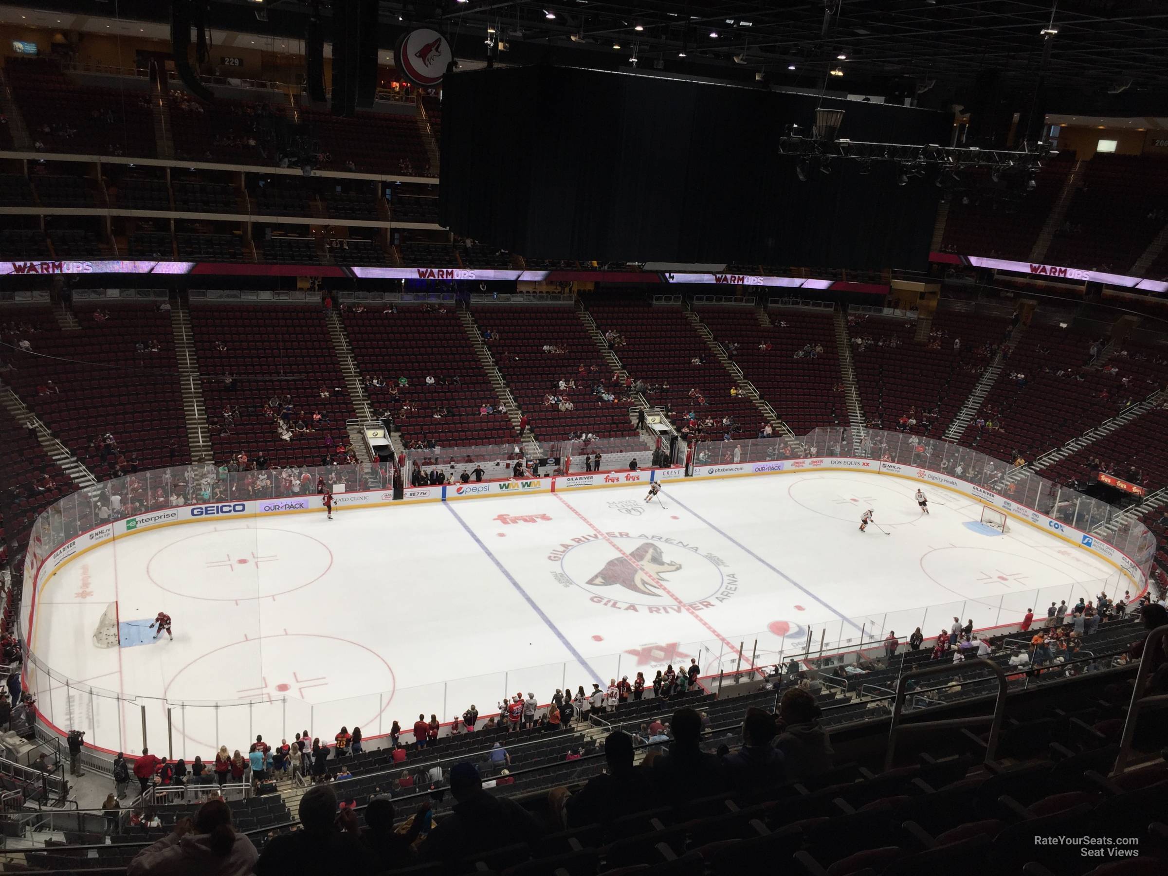 section 218, row g seat view  for hockey - gila river arena