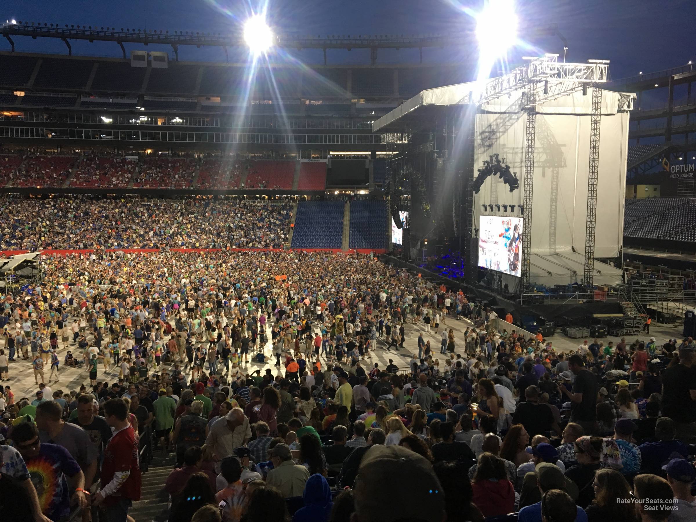 section 129, row 38 seat view  for concert - gillette stadium