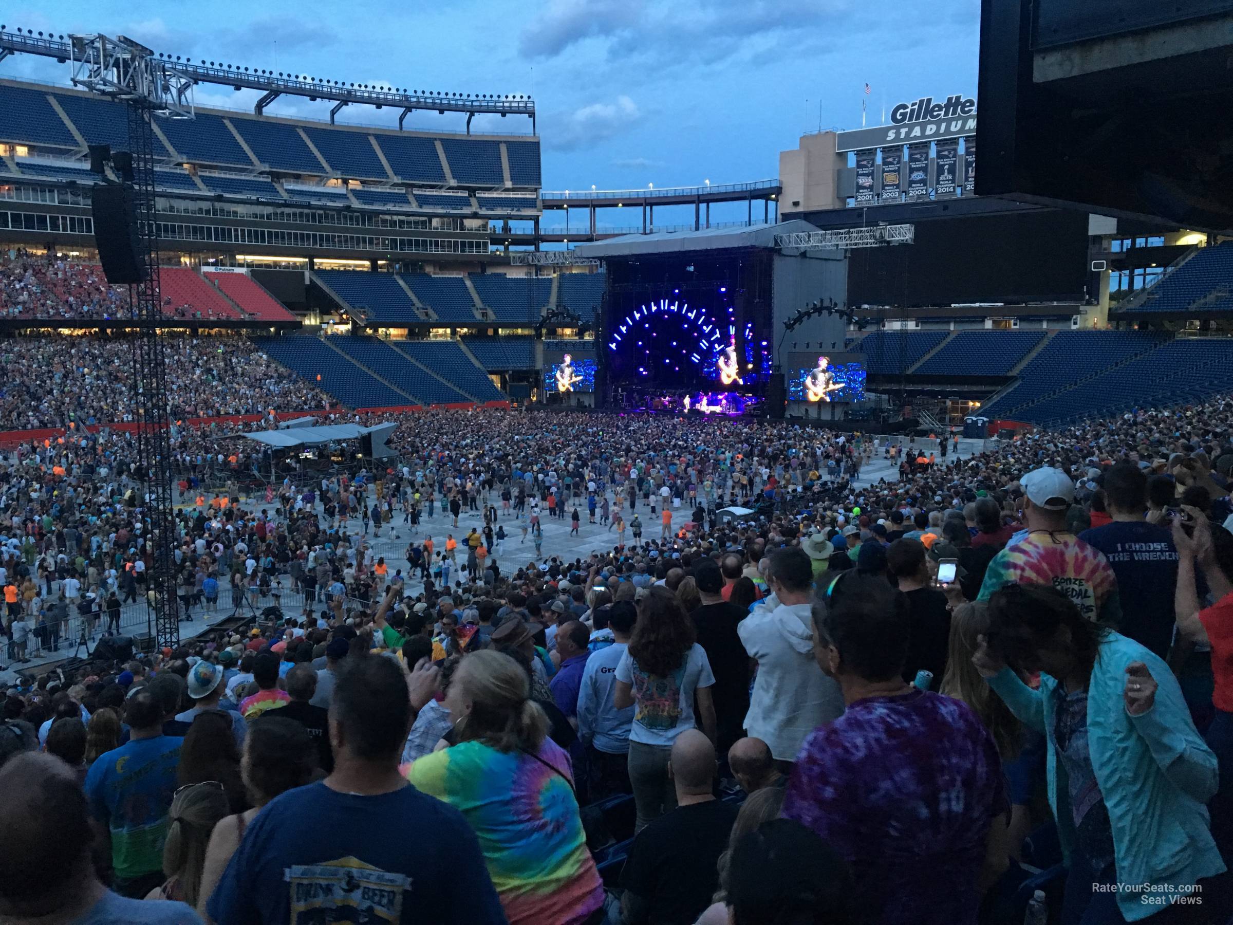 section 135, row 38 seat view  for concert - gillette stadium