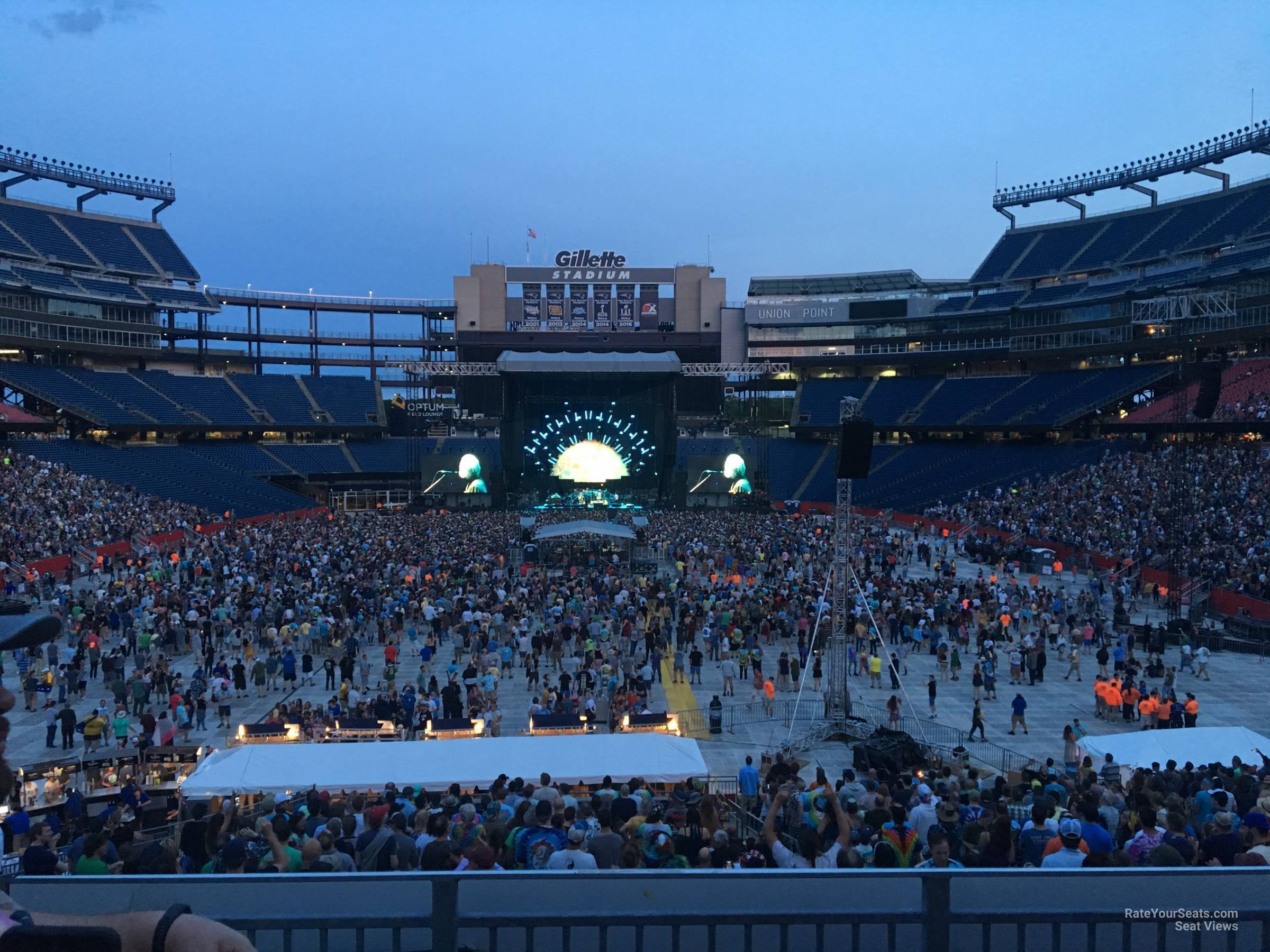 section 143, row 38 seat view  for concert - gillette stadium