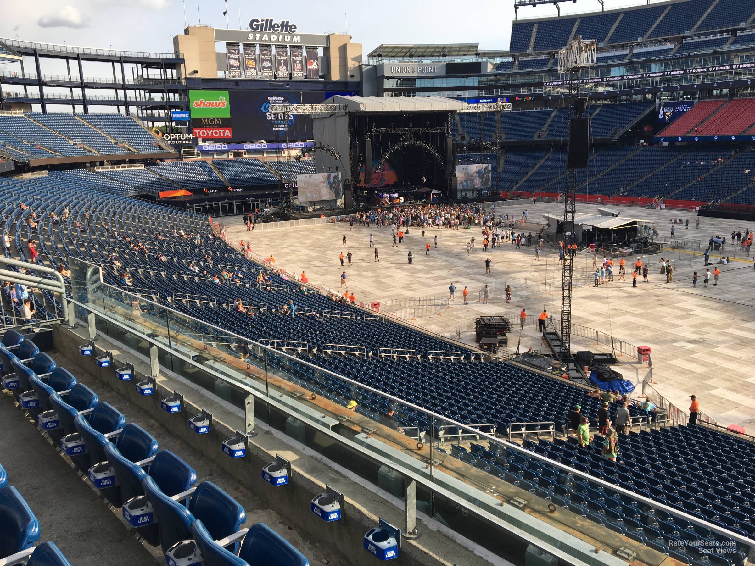 section 205, row 2 seat view  for concert - gillette stadium
