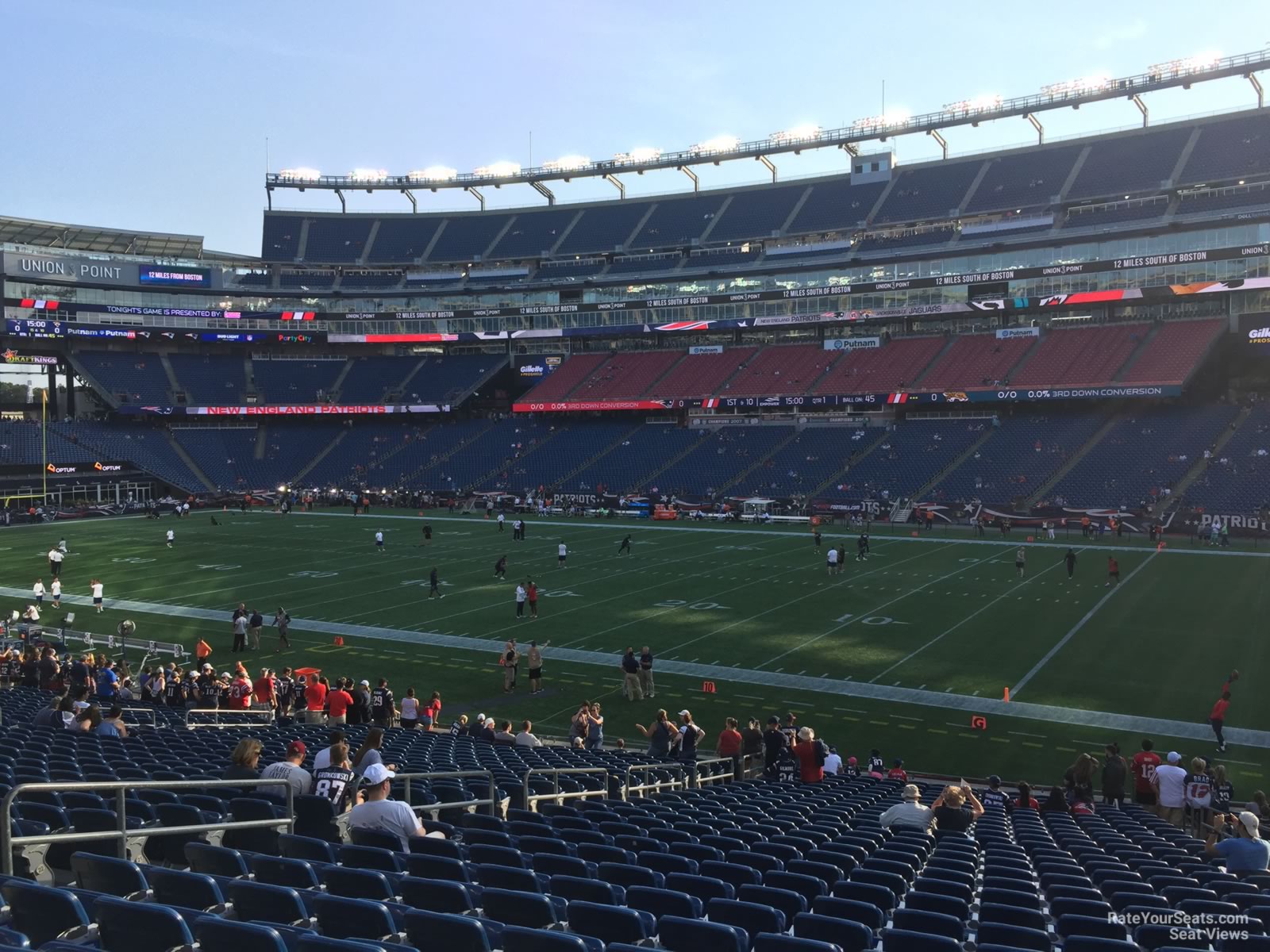 section 105, row 29 seat view  for football - gillette stadium