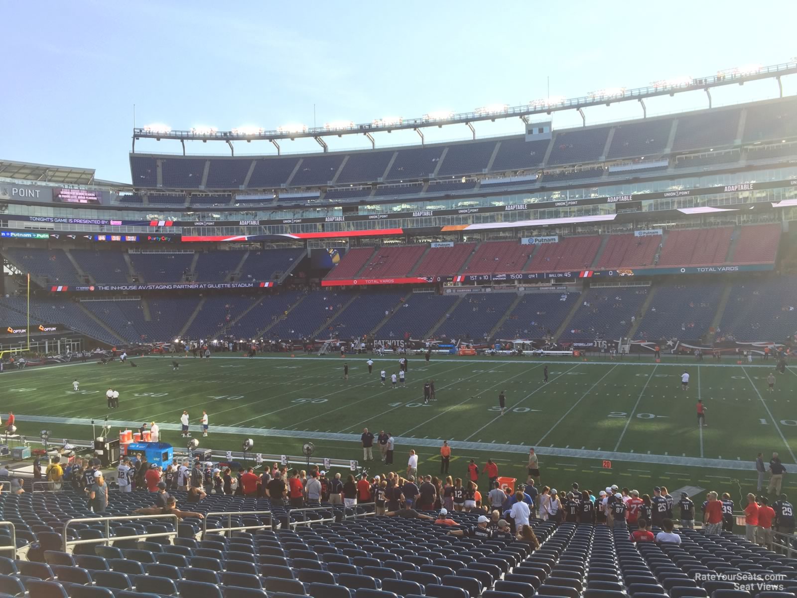 section 107, row 29 seat view  for football - gillette stadium