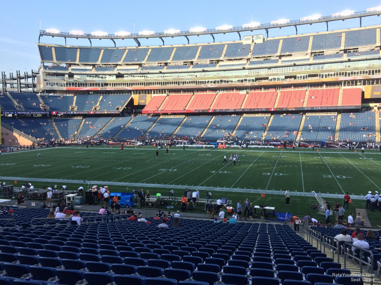 section 130, row 29 seat view  for football - gillette stadium