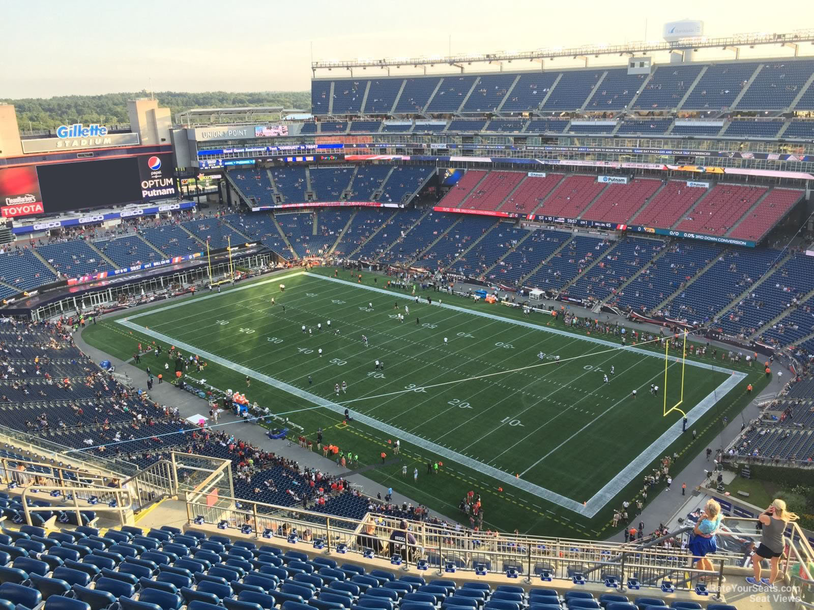 section 303, row 19 seat view  for football - gillette stadium