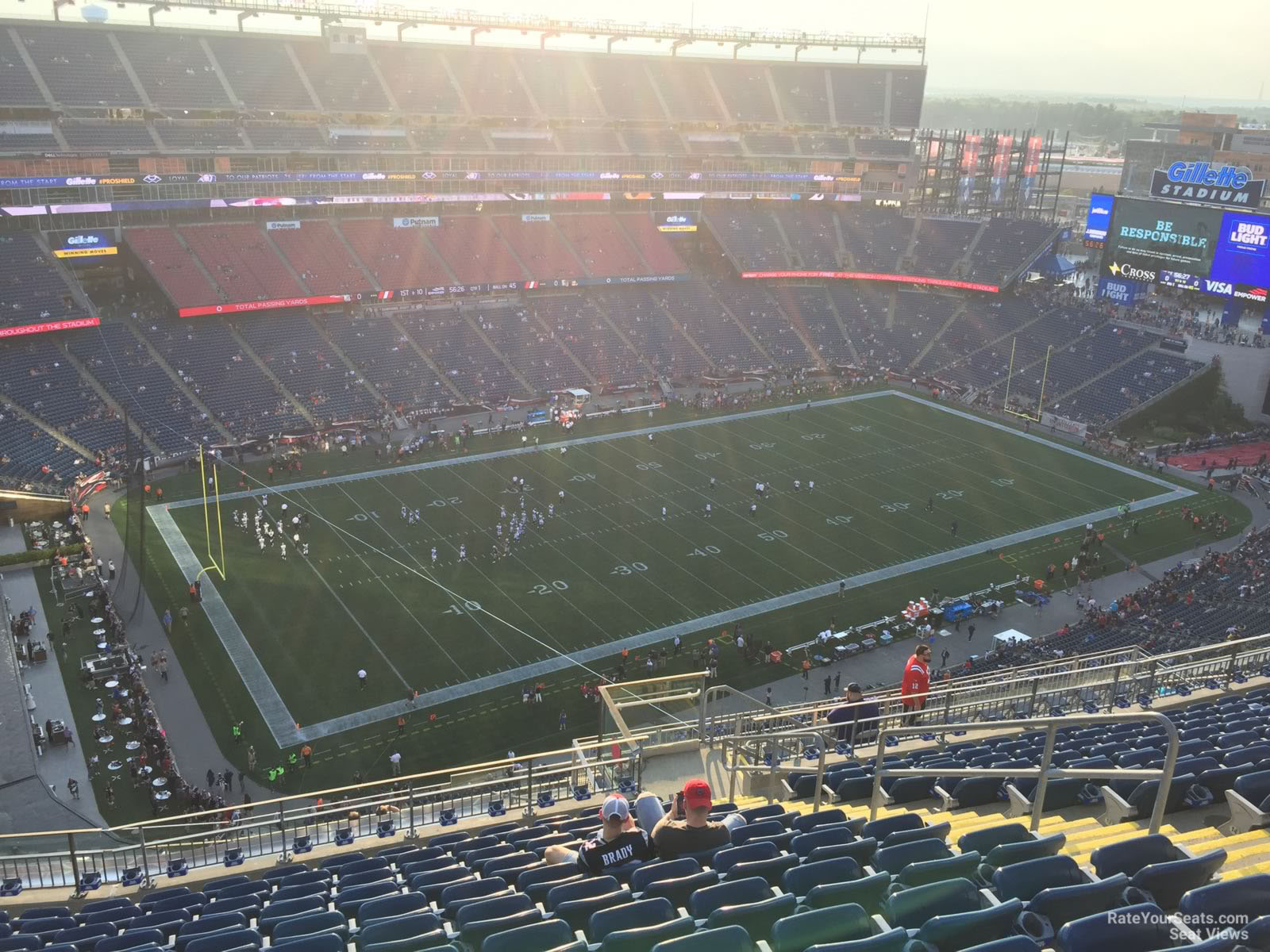 section 315, row 19 seat view  for football - gillette stadium