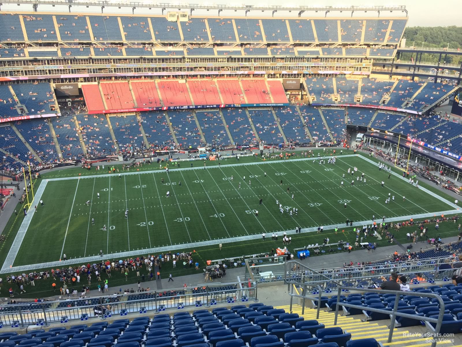 section 334, row 19 seat view  for football - gillette stadium