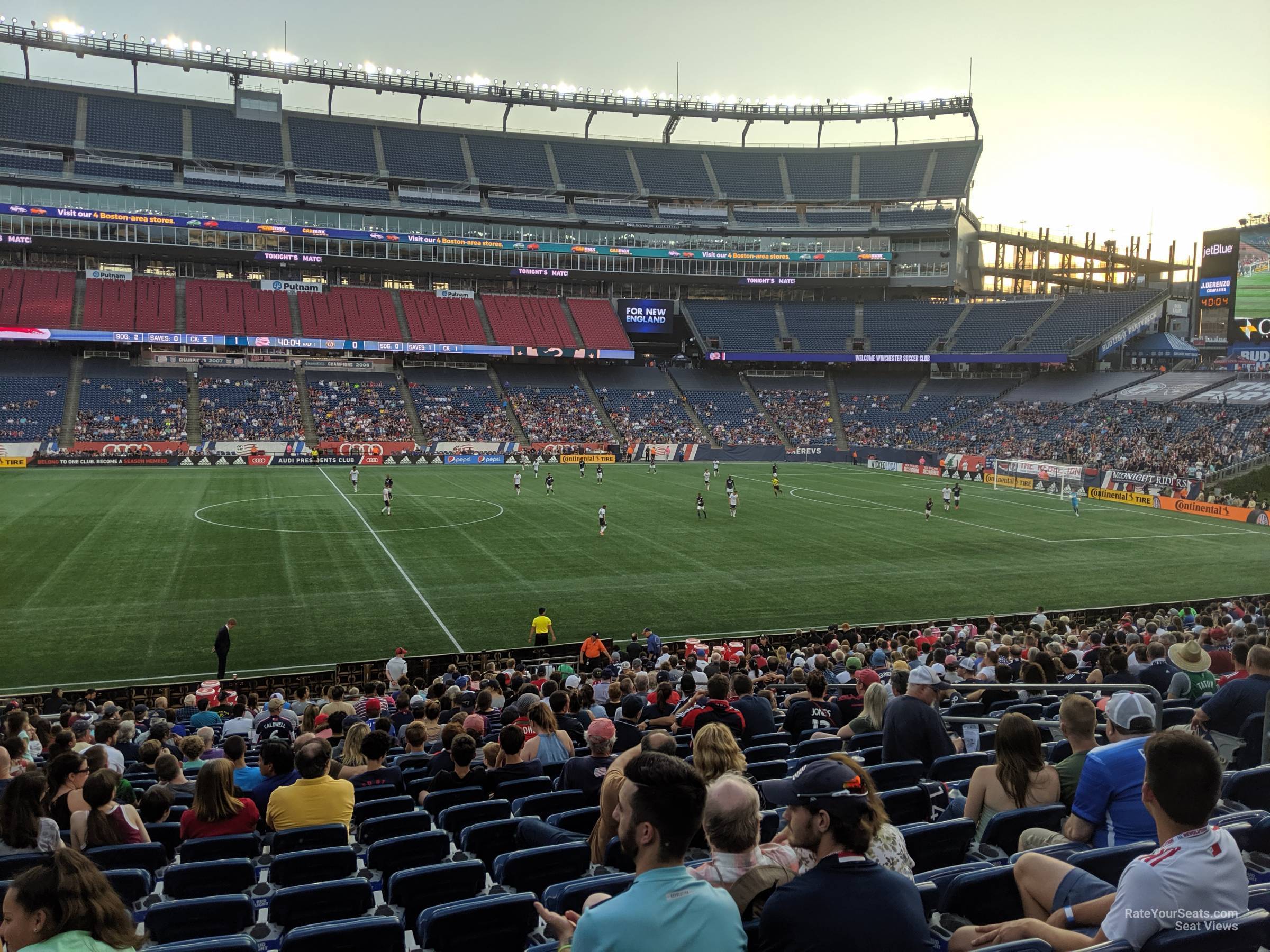 section 110, row 25 seat view  for soccer - gillette stadium