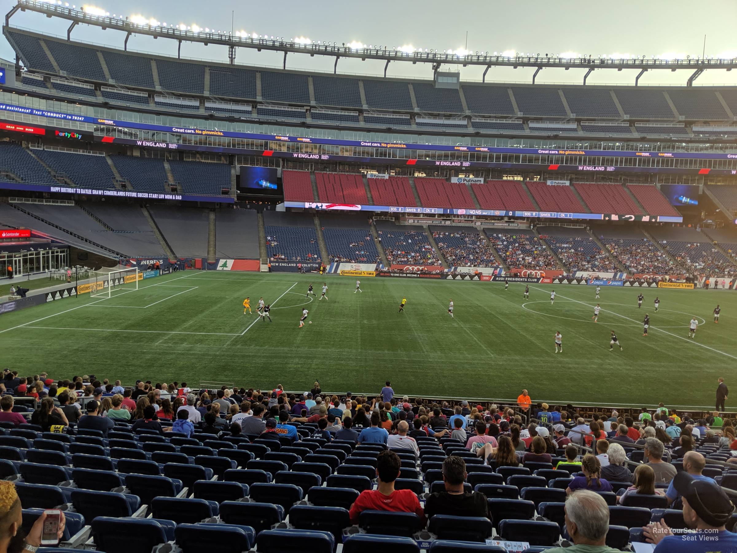section 112, row 25 seat view  for soccer - gillette stadium