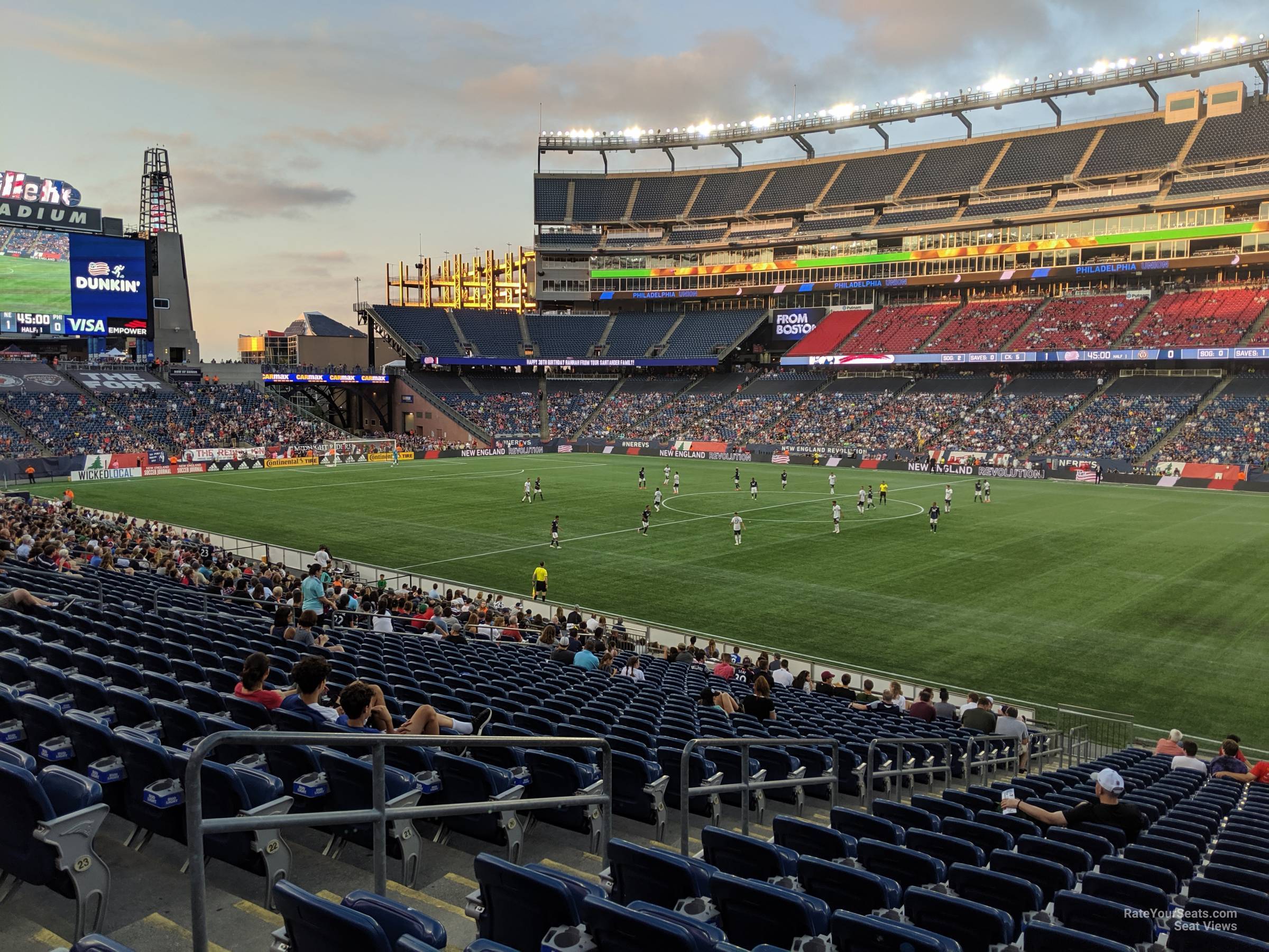 section 128, row 25 seat view  for soccer - gillette stadium
