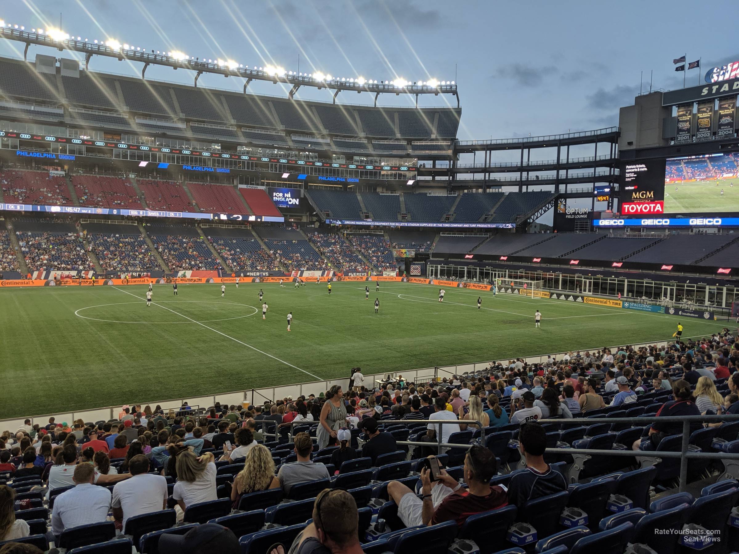section 133, row 25 seat view  for soccer - gillette stadium