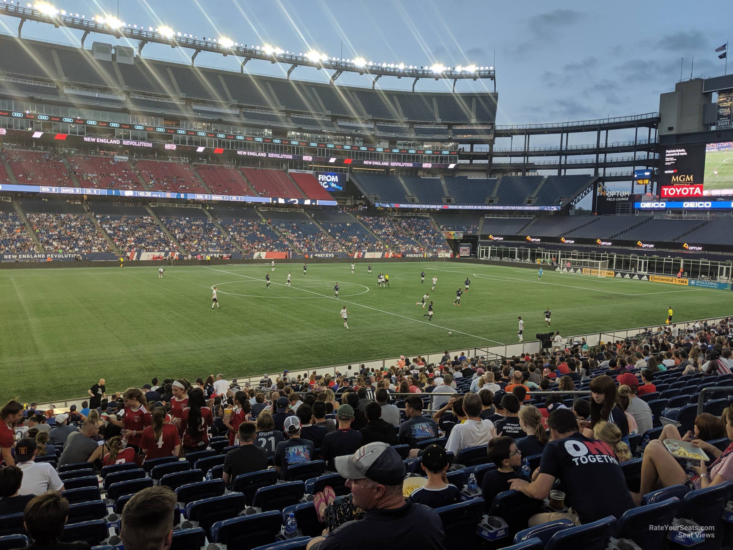 section 134, row 25 seat view  for soccer - gillette stadium